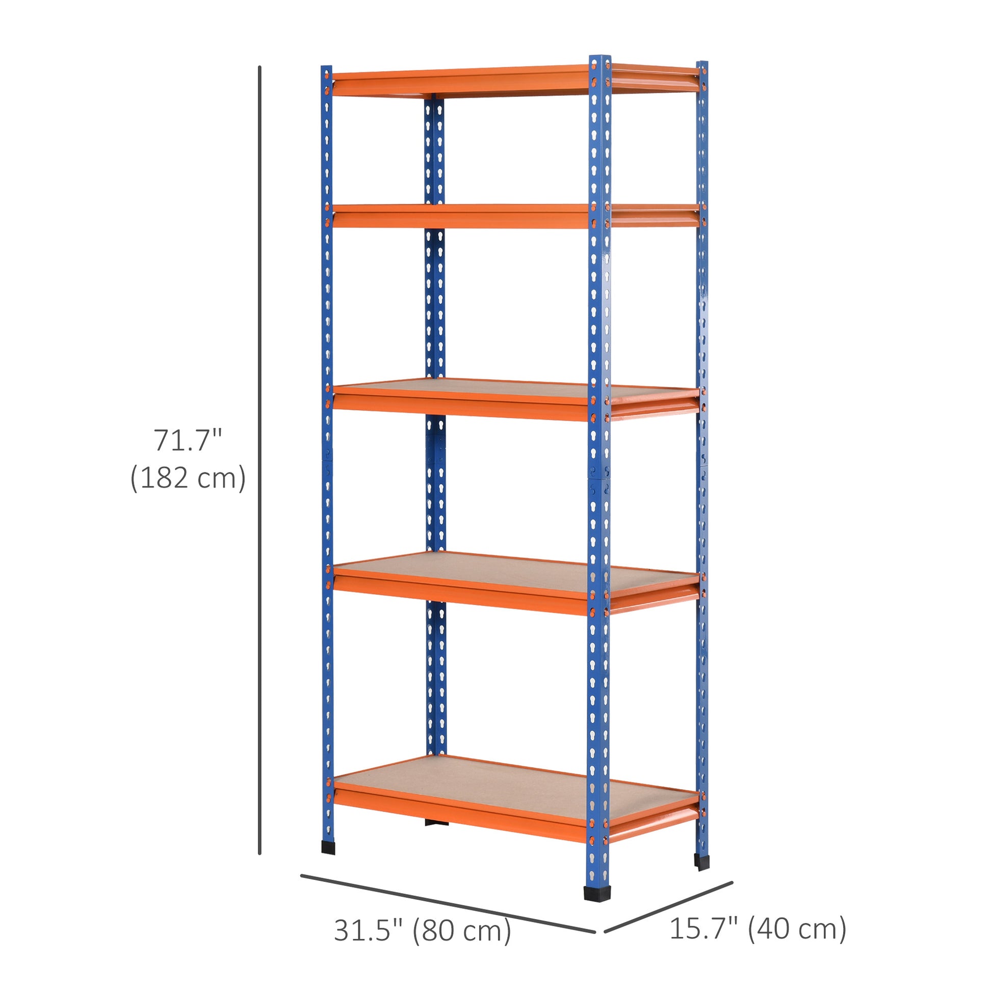 5-Tier Heavy Duty Garage Shelving Unit - 31.5"x15.75"x71.75"-Home Improvement > Tools > Tool Organizers-DECOROLALA