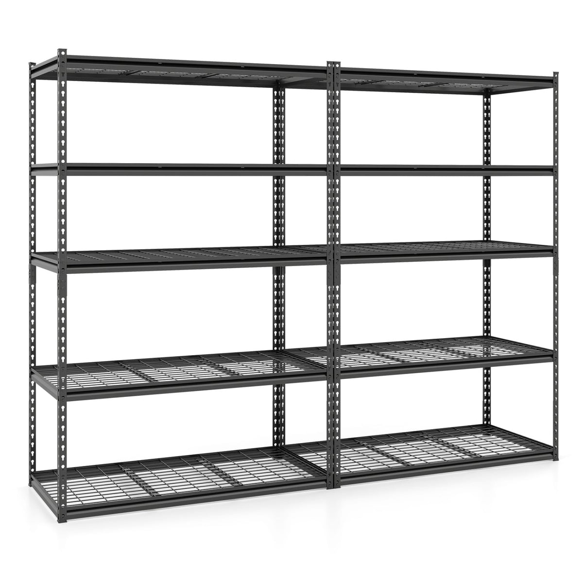 5-Tier Metal Shelving Unit 2000 lbs Capacity with Adjustable Wire Racks Set of 2-Garages-DECOROLALA