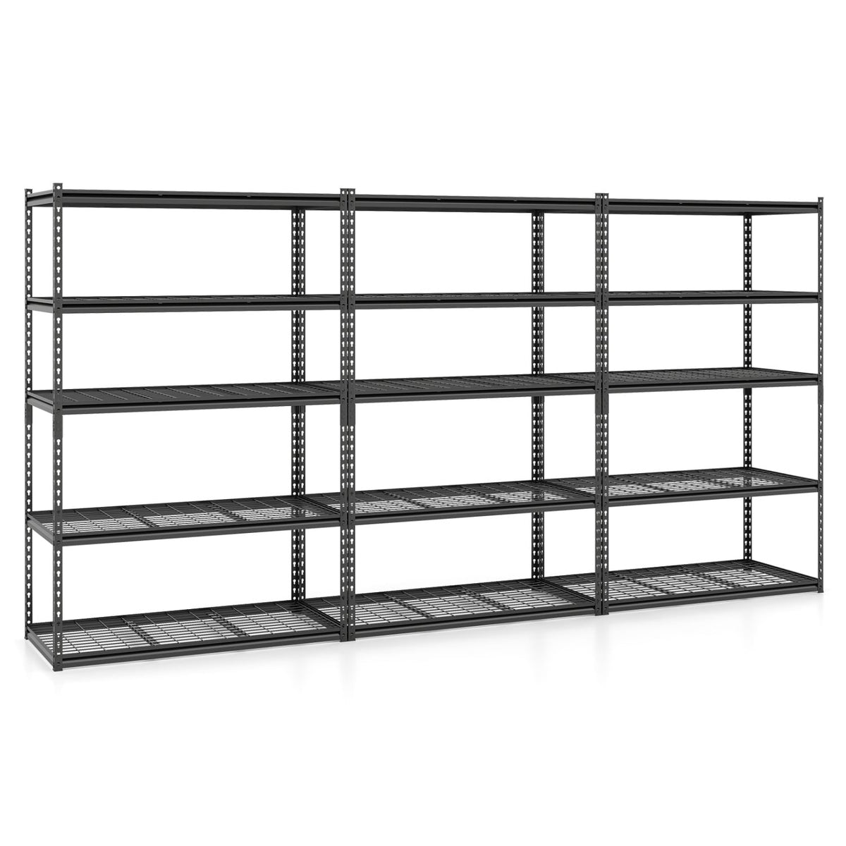5-Tier Metal Shelving Unit 2000 lbs Capacity with Adjustable Wire Racks Set of 3-Garages-DECOROLALA