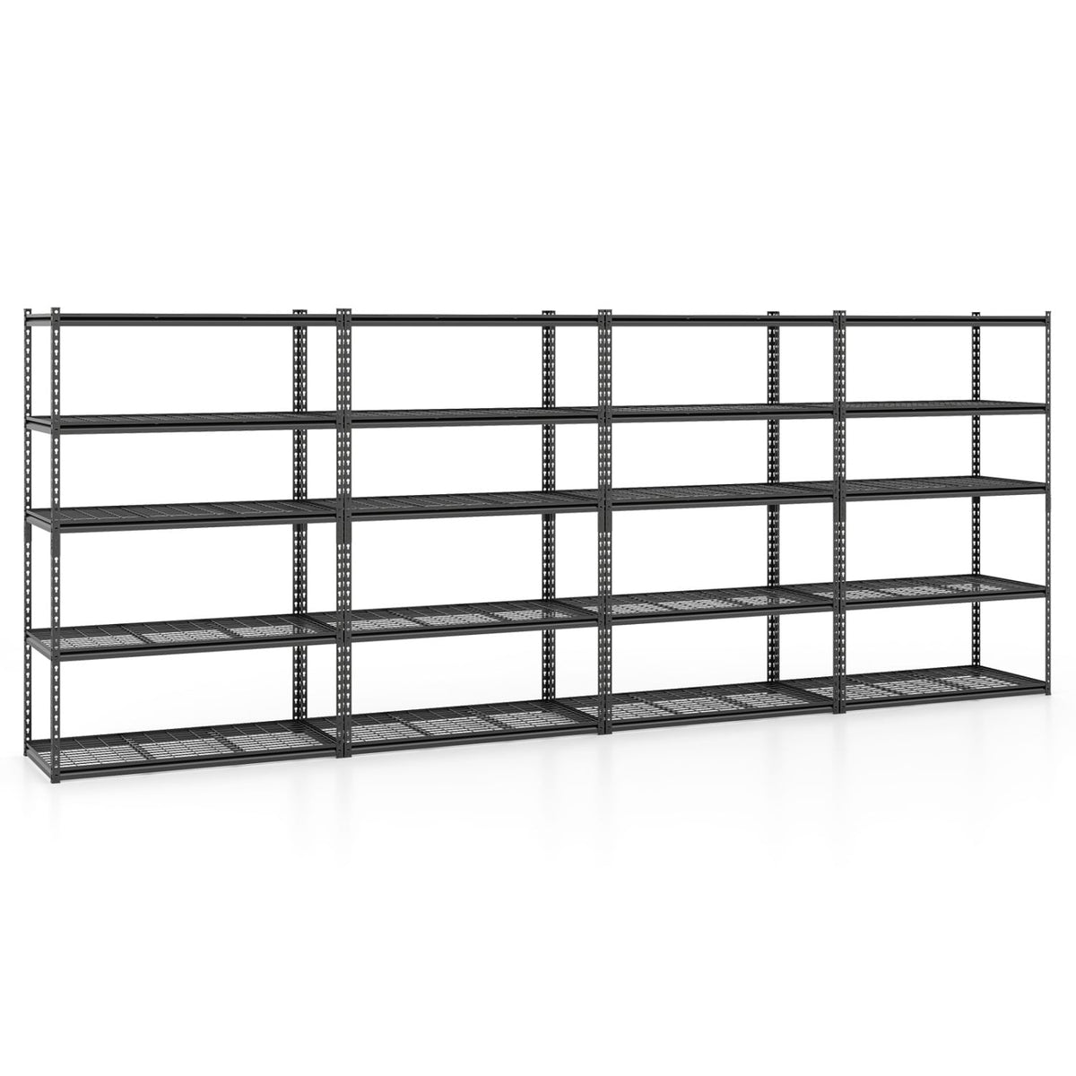 5-Tier Metal Shelving Unit 2000 lbs Capacity with Adjustable Wire Racks Set of 4-Garages-DECOROLALA
