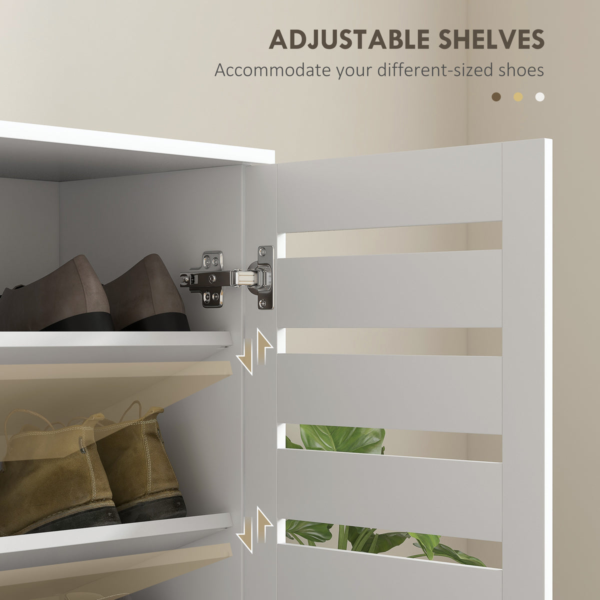 5-Tier Shoe Storage Cabinet - White 15 Pair Capacity-Home Furnishings > Storage & Organization > Shoe Storage Cabinets & Racks-DECOROLALA