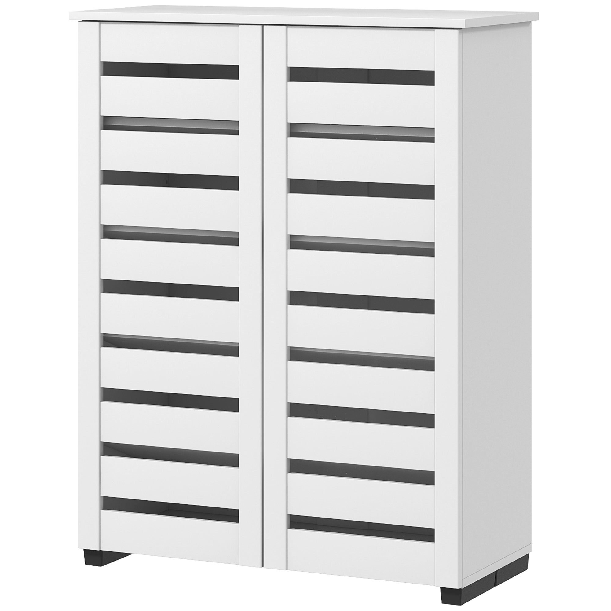 5-Tier Shoe Storage Cabinet - White 15 Pair Capacity-Home Furnishings > Storage & Organization > Shoe Storage Cabinets & Racks-DECOROLALA