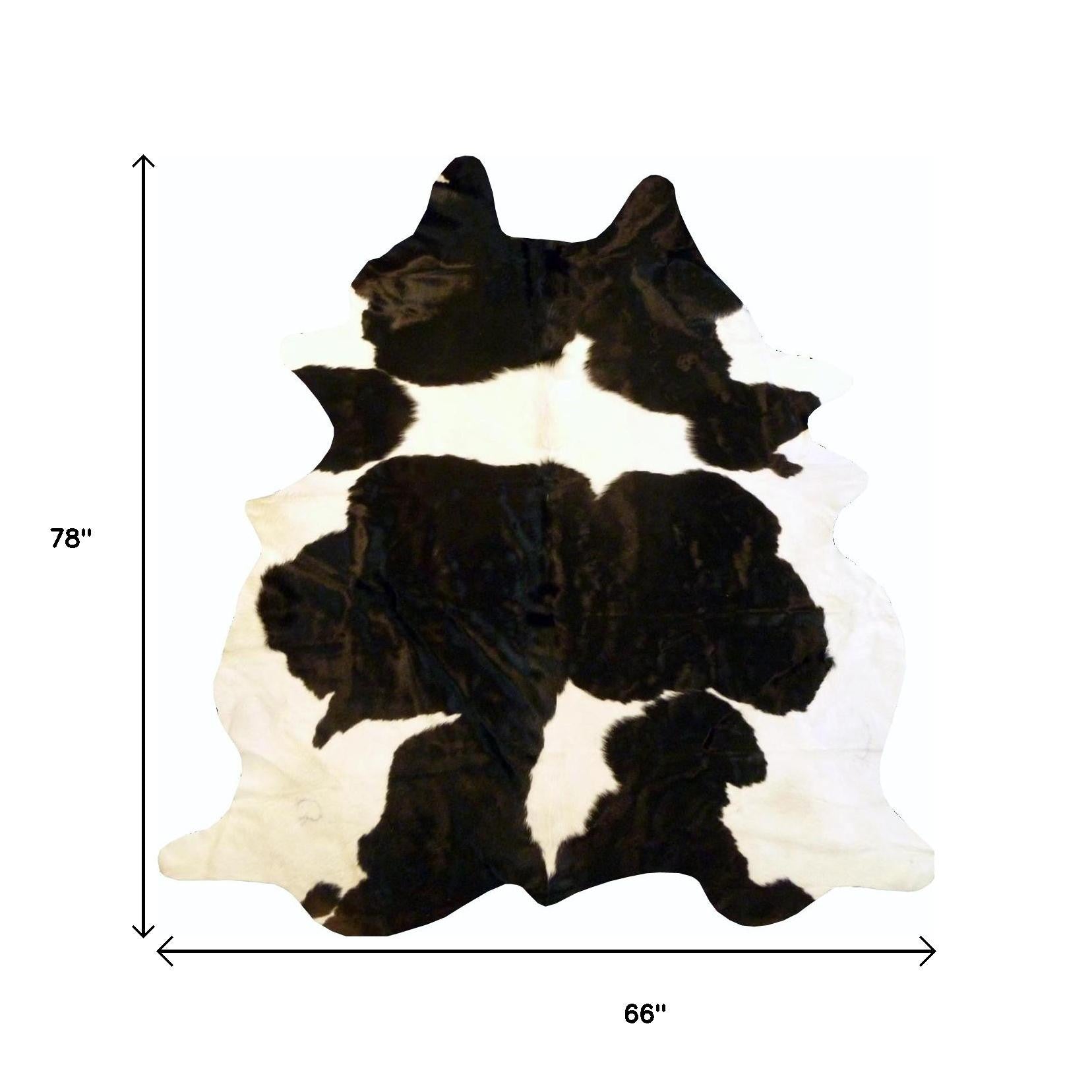 5' X 6' Brown And White Cowhide Handmade Area Rug-Area Rugs-DECOROLALA