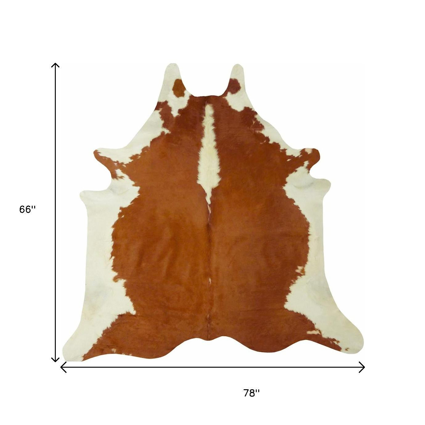 5' X 6' Brown And White Cowhide Handmade Area Rug-Area Rugs-DECOROLALA