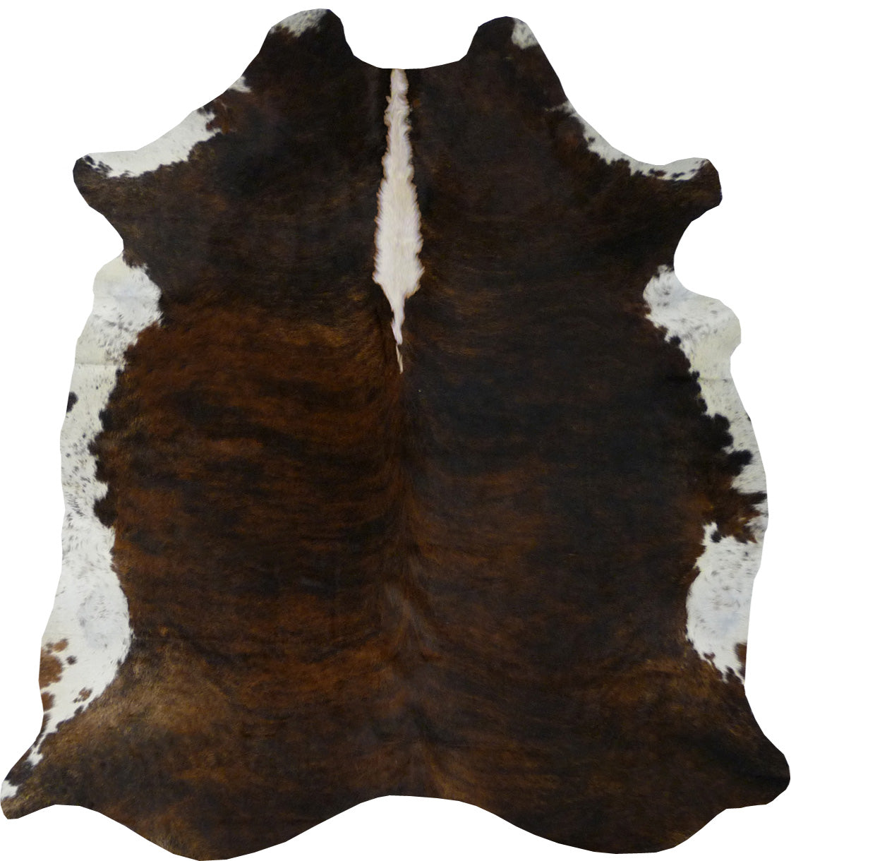 5' X 6' Brown And White Cowhide Handmade Area Rug-Area Rugs-DECOROLALA