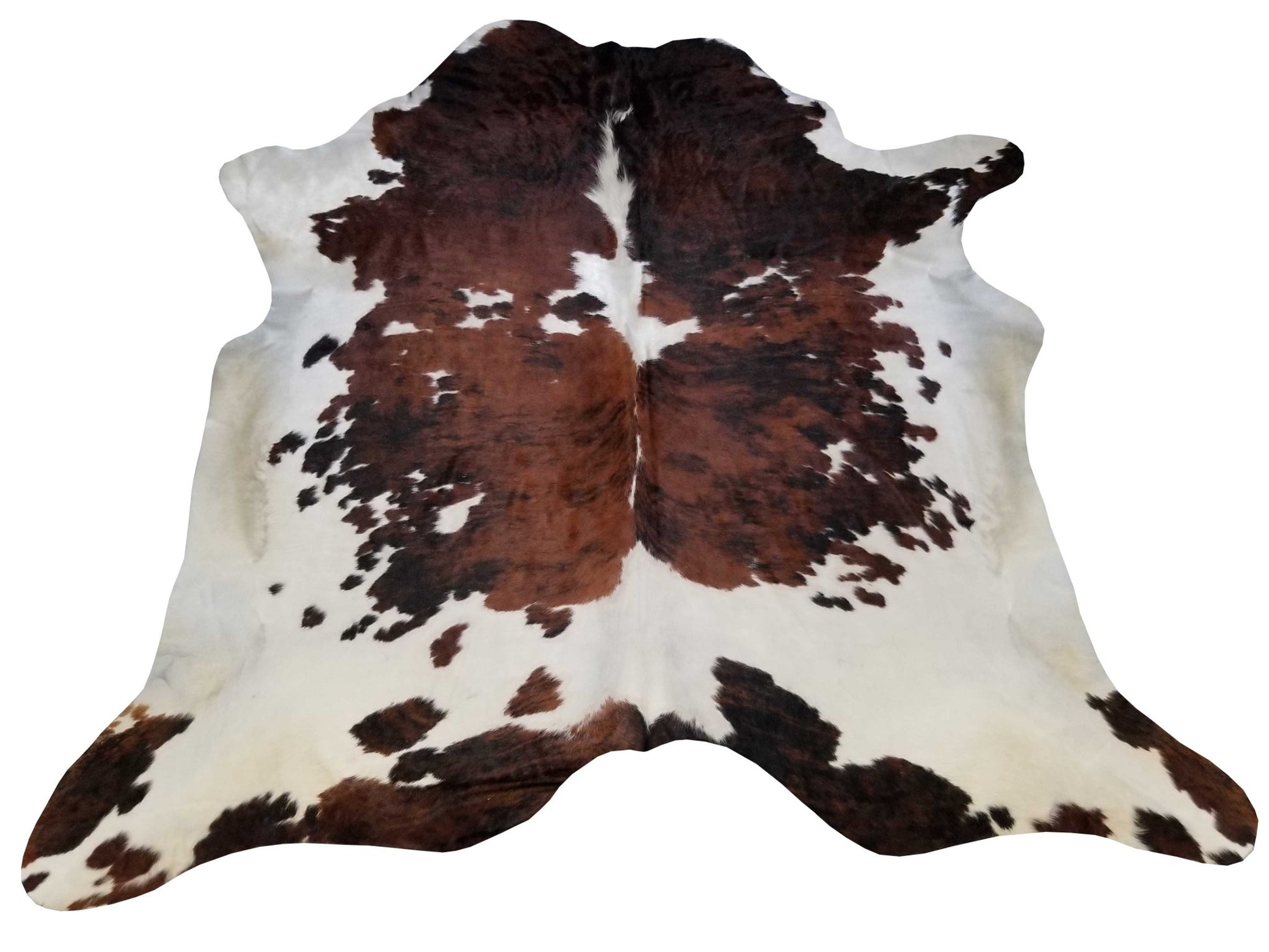 5' X 6' Brown And White Cowhide Handmade Area Rug-Area Rugs-DECOROLALA