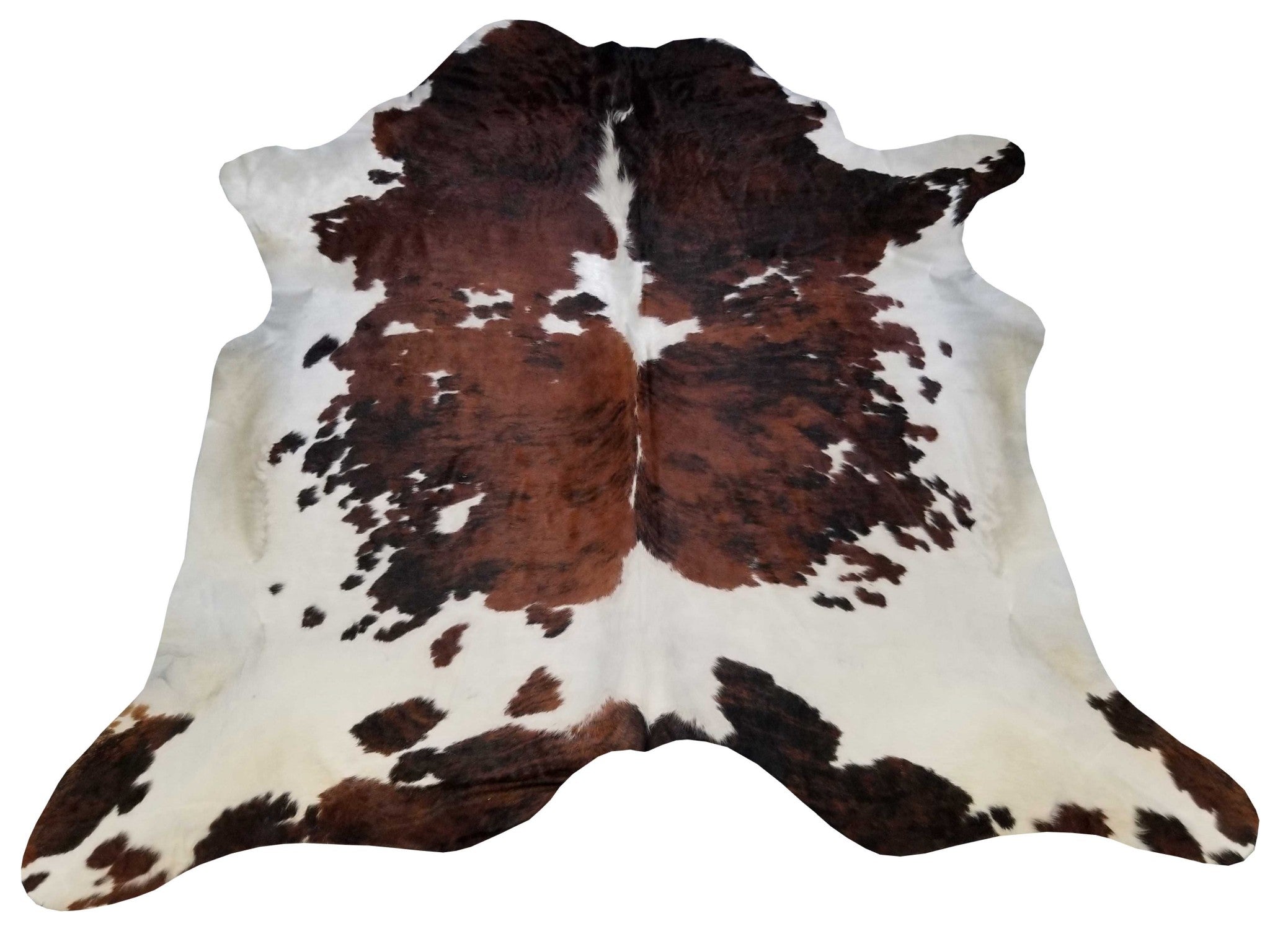 5' X 6' Brown And White Cowhide Handmade Area Rug-Area Rugs-DECOROLALA