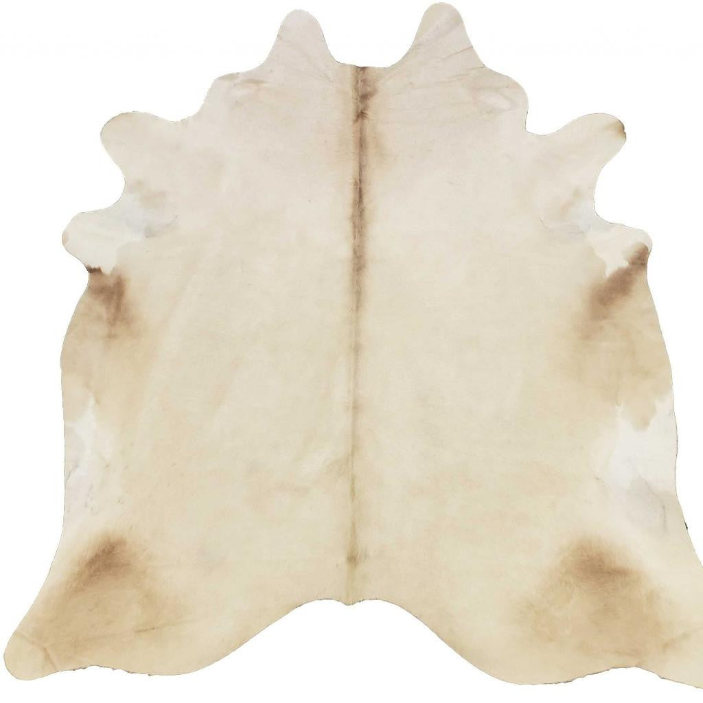 5' X 6' Brown And White Cowhide Handmade Area Rug-Area Rugs-DECOROLALA