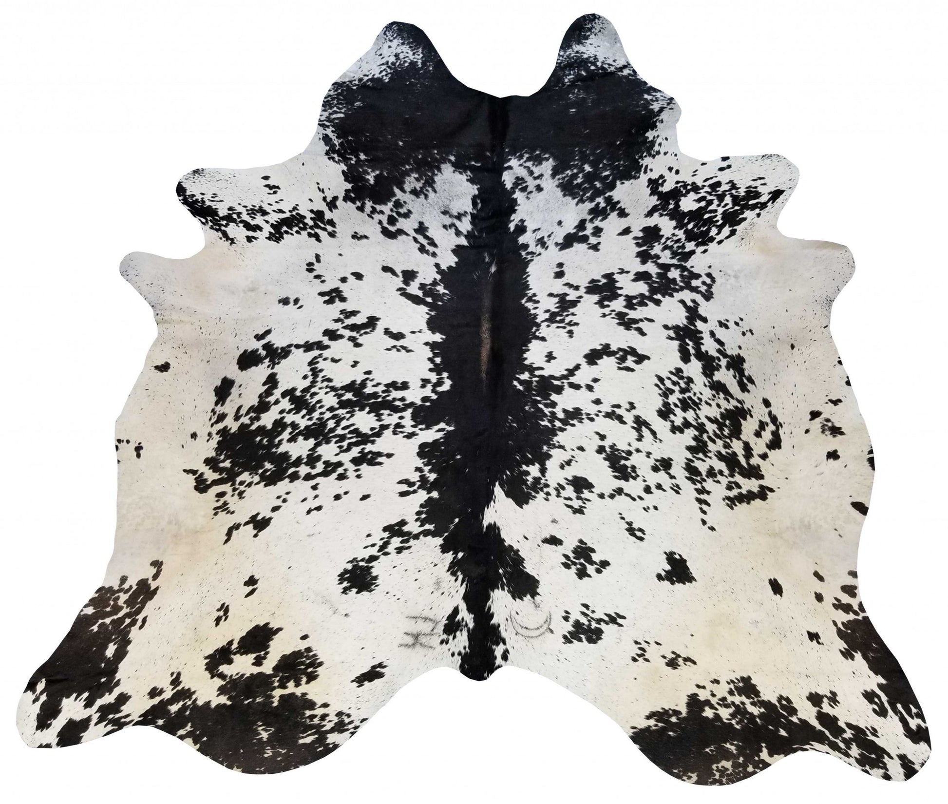 5' X 6' Brown And White Cowhide Handmade Area Rug-Area Rugs-DECOROLALA