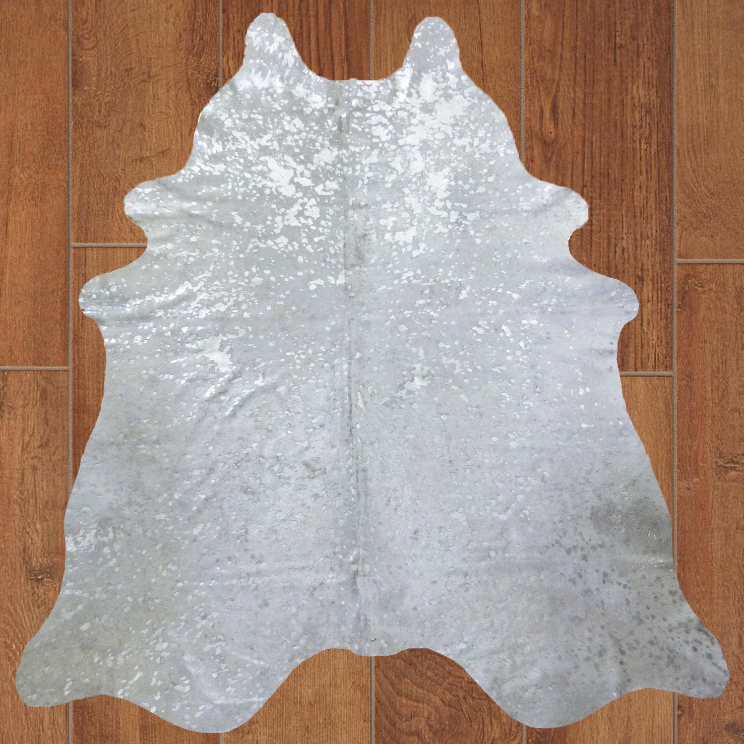 5' X 6' Brown And White Cowhide Handmade Area Rug-Area Rugs-DECOROLALA