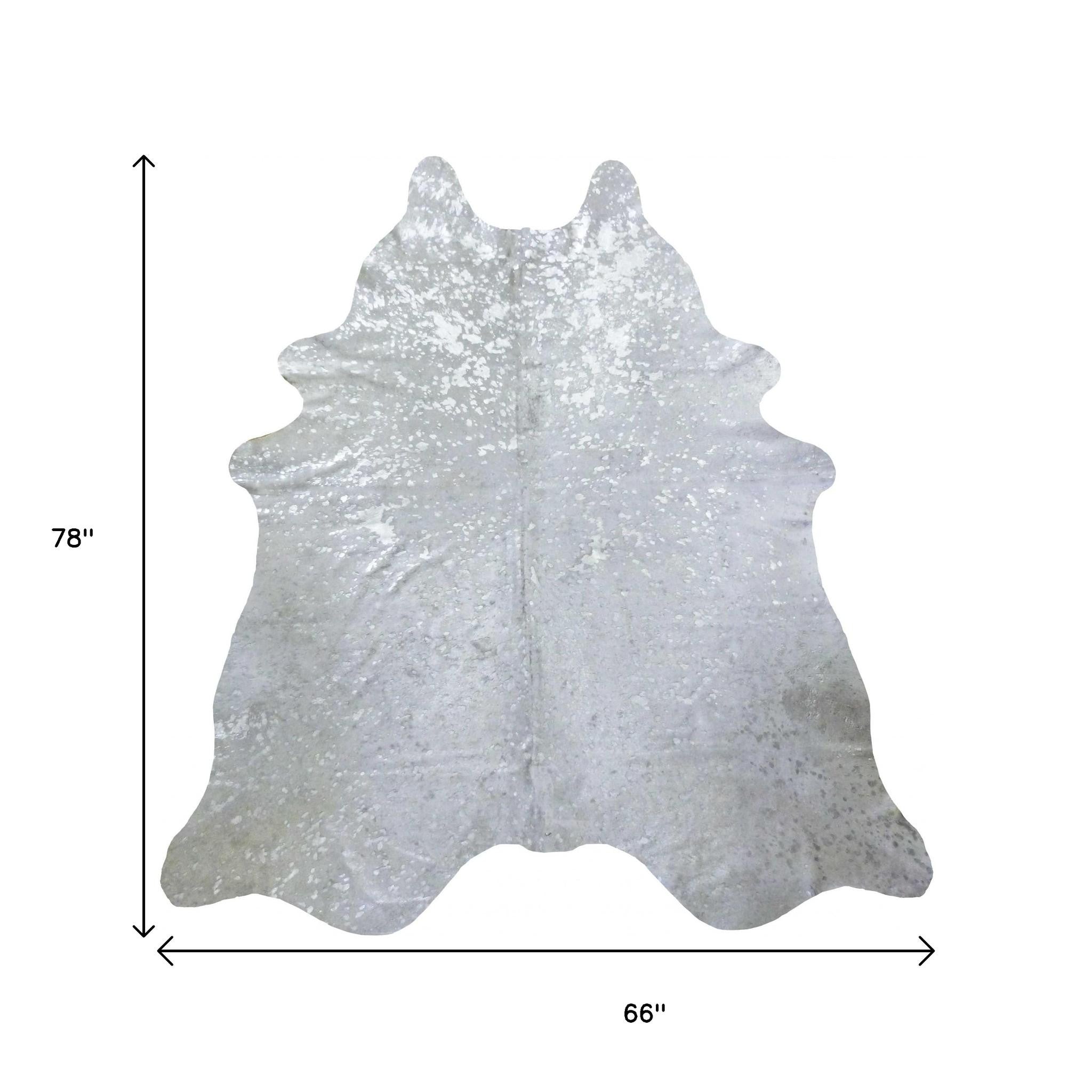 5' X 6' Brown And White Cowhide Handmade Area Rug-Area Rugs-DECOROLALA