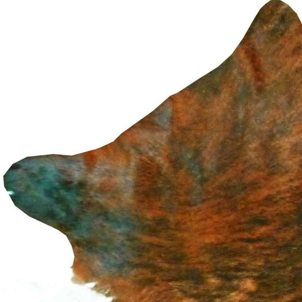 5' X 6' Brown And White Cowhide Handmade Area Rug-Area Rugs-DECOROLALA