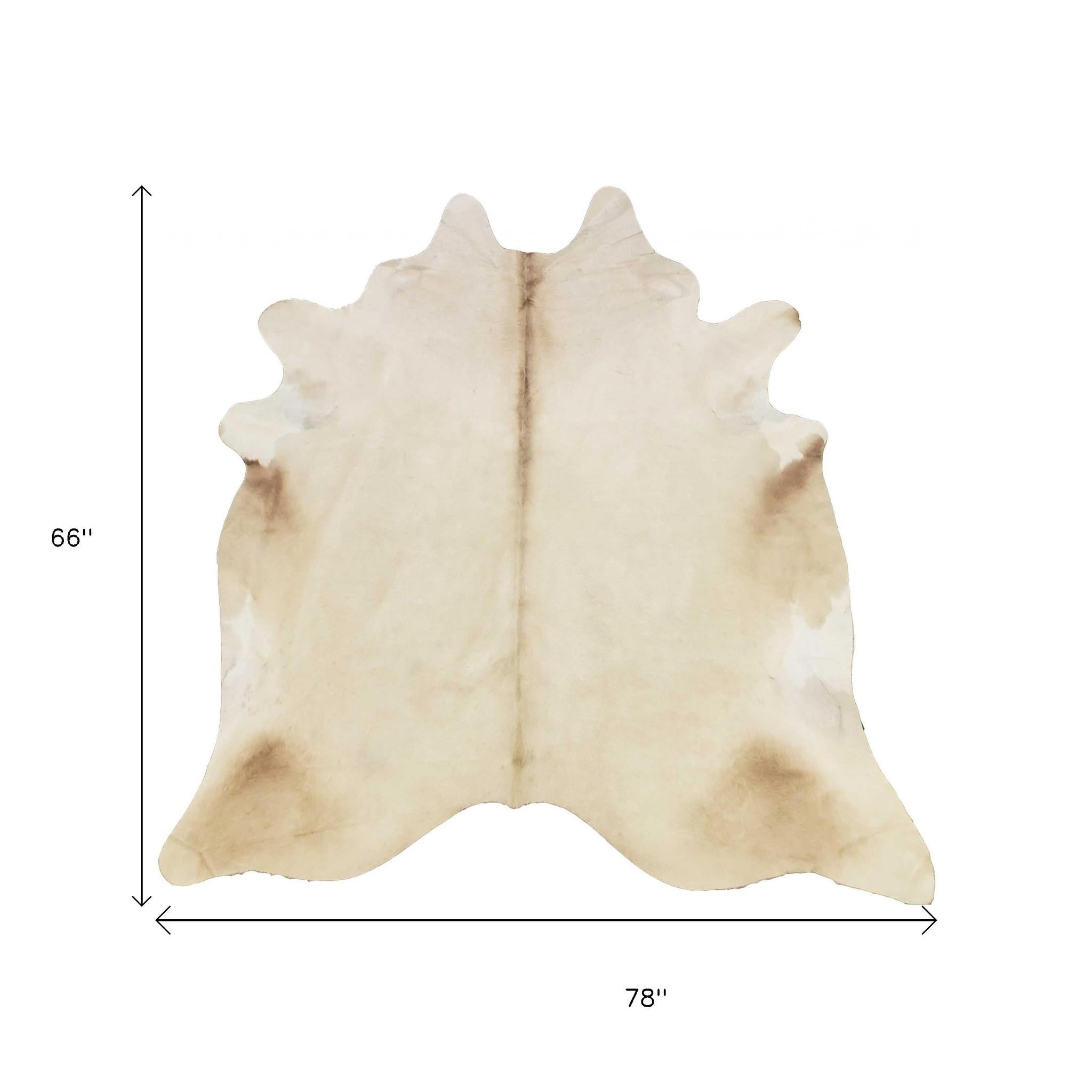 5' X 6' Brown And White Cowhide Handmade Area Rug-Area Rugs-DECOROLALA