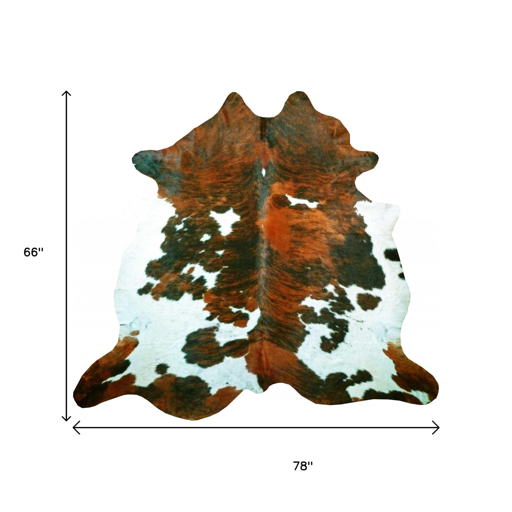 5' X 6' Brown And White Cowhide Handmade Area Rug-Area Rugs-DECOROLALA