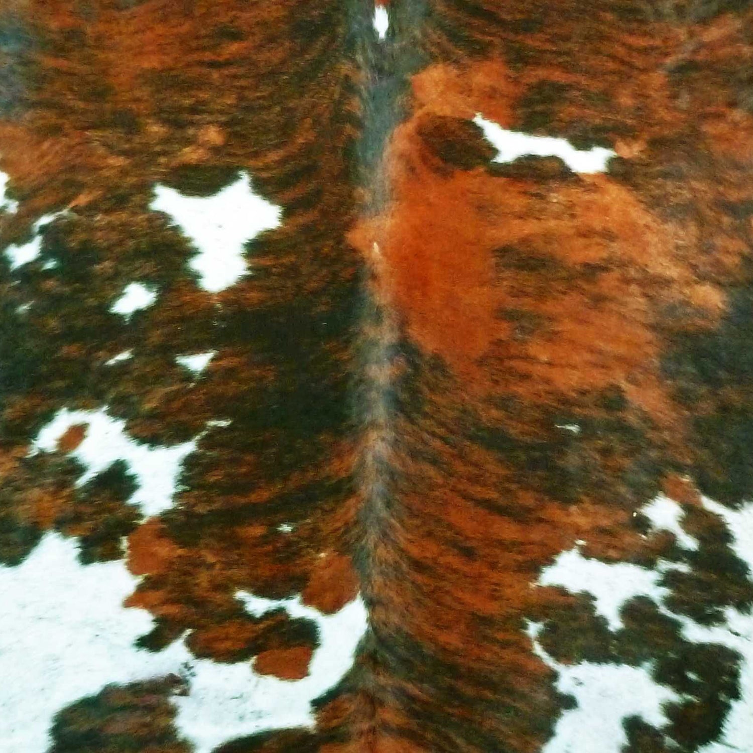 5' X 6' Brown And White Cowhide Handmade Area Rug-Area Rugs-DECOROLALA