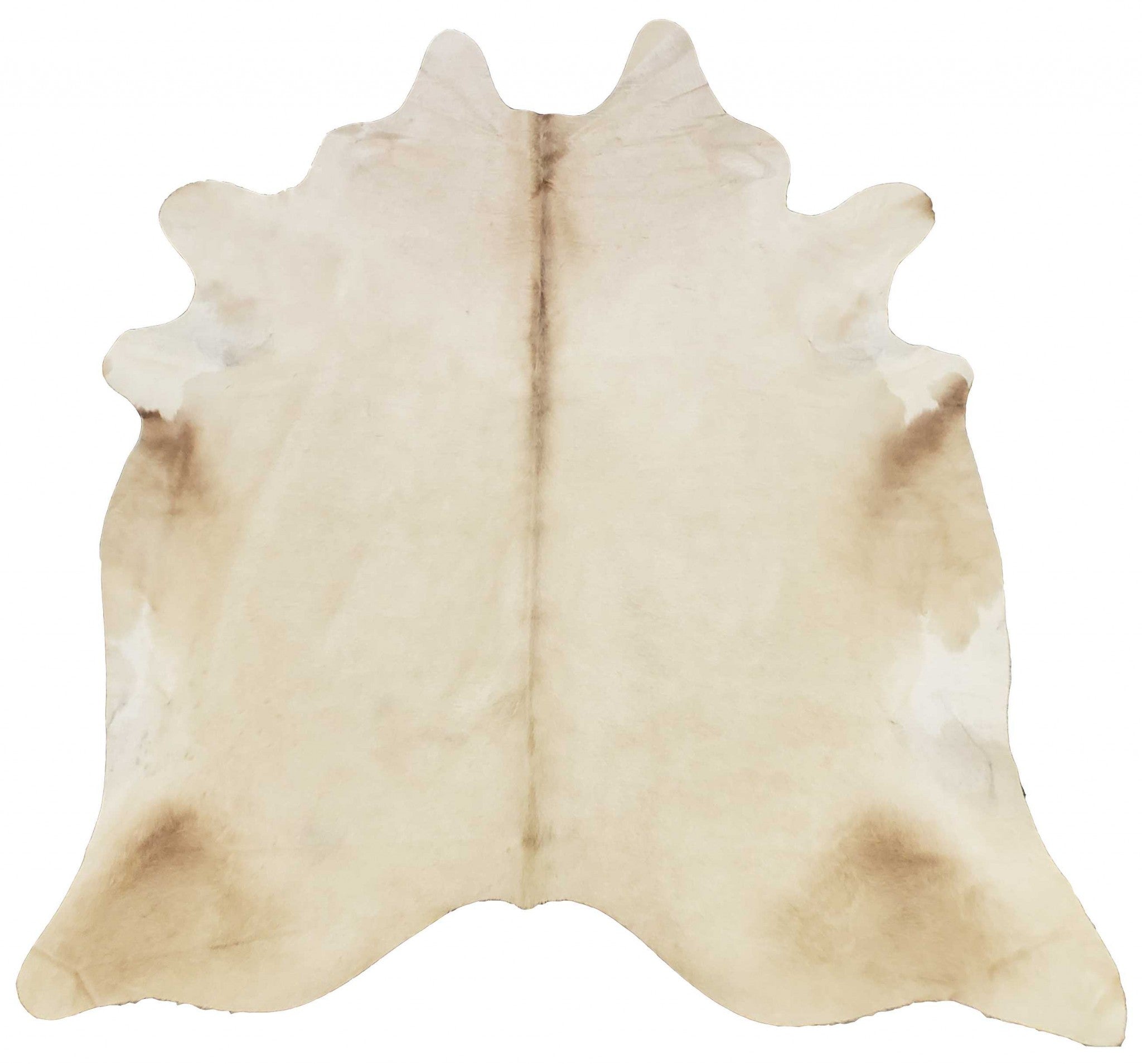 5' X 6' Brown And White Cowhide Handmade Area Rug-Area Rugs-DECOROLALA