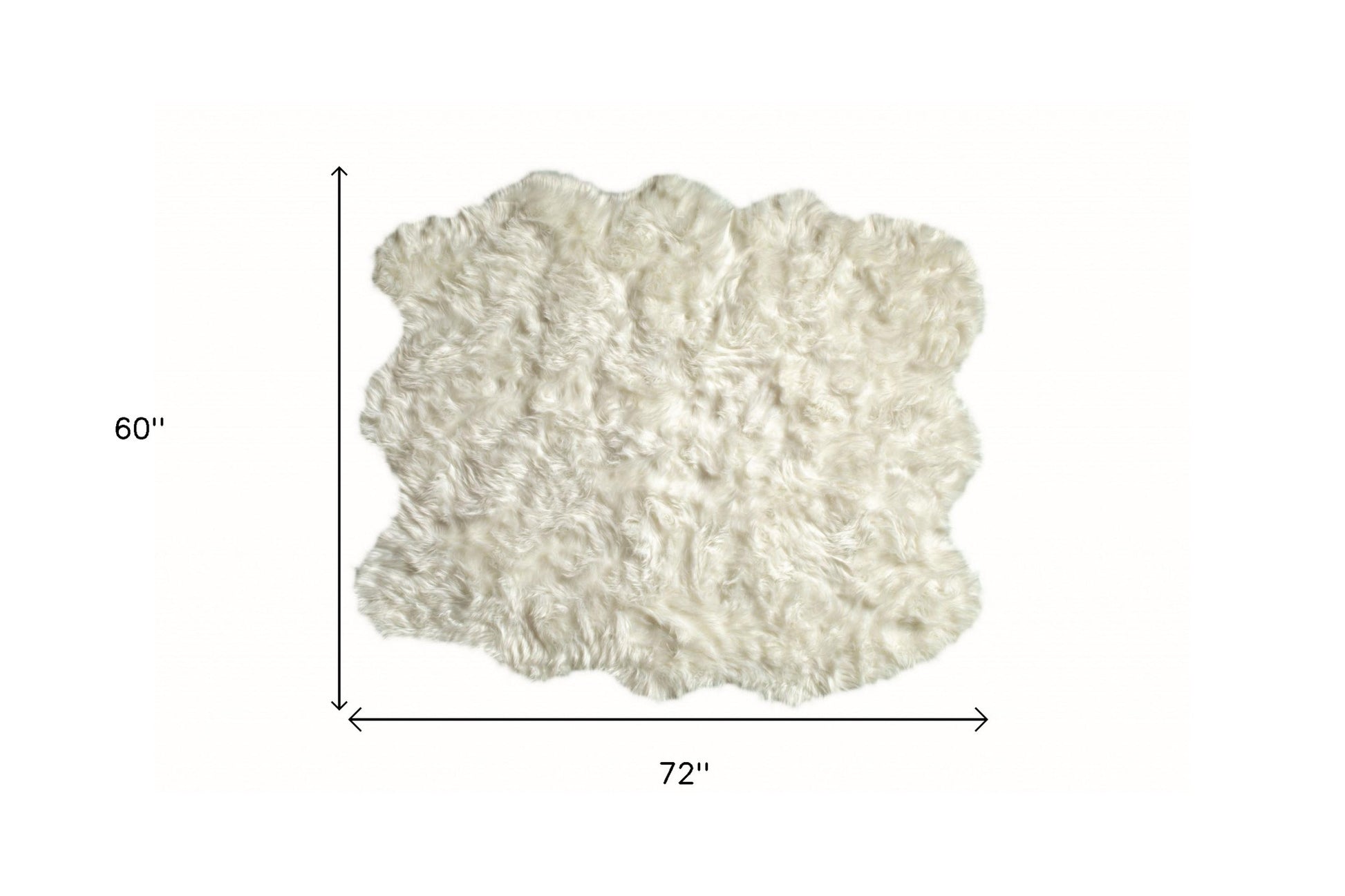 5' X 6' Off White Animal Print Shag Area Rug-Area Rugs-DECOROLALA