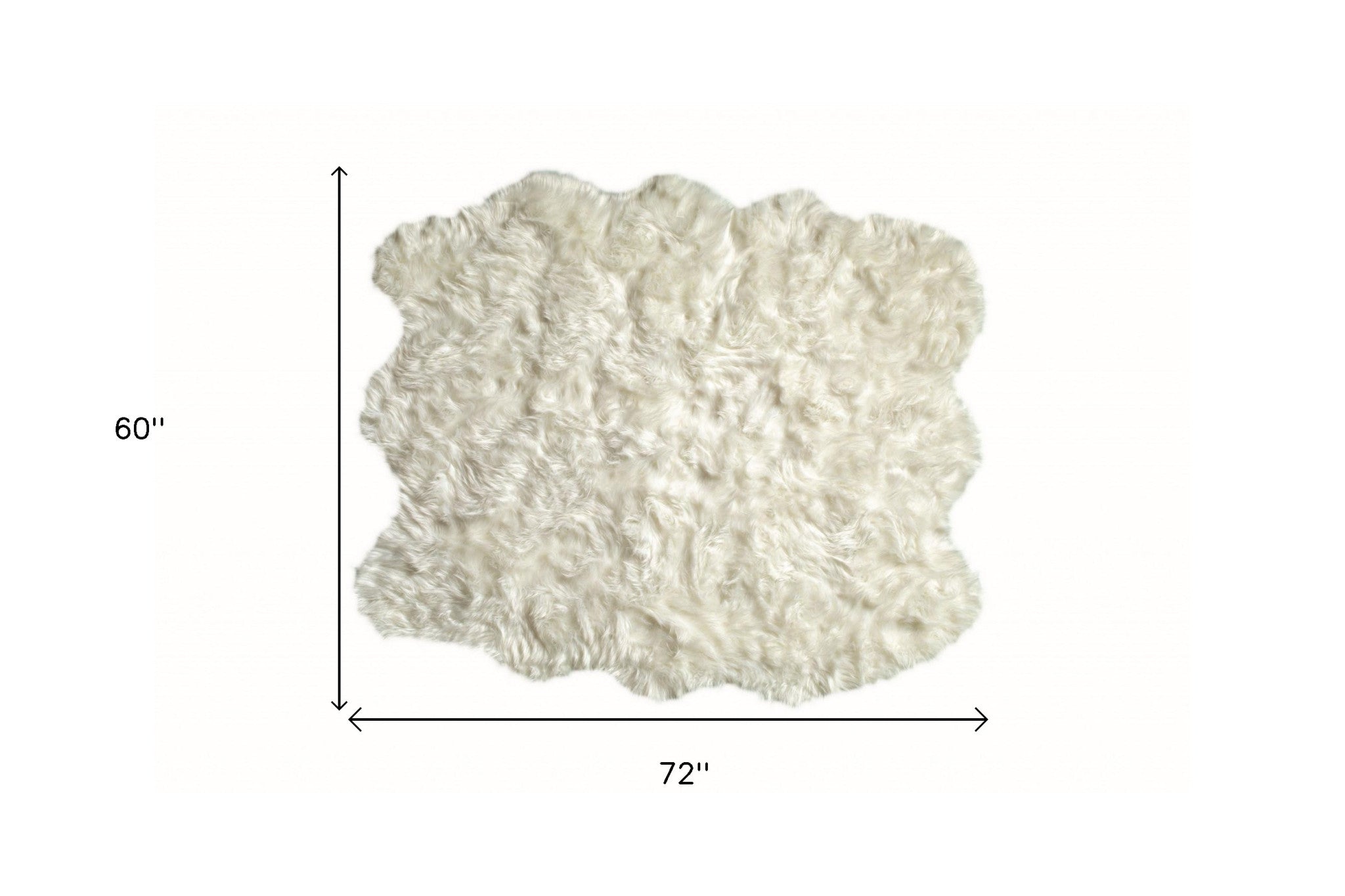 5' X 6' Off White Animal Print Shag Area Rug-Area Rugs-DECOROLALA