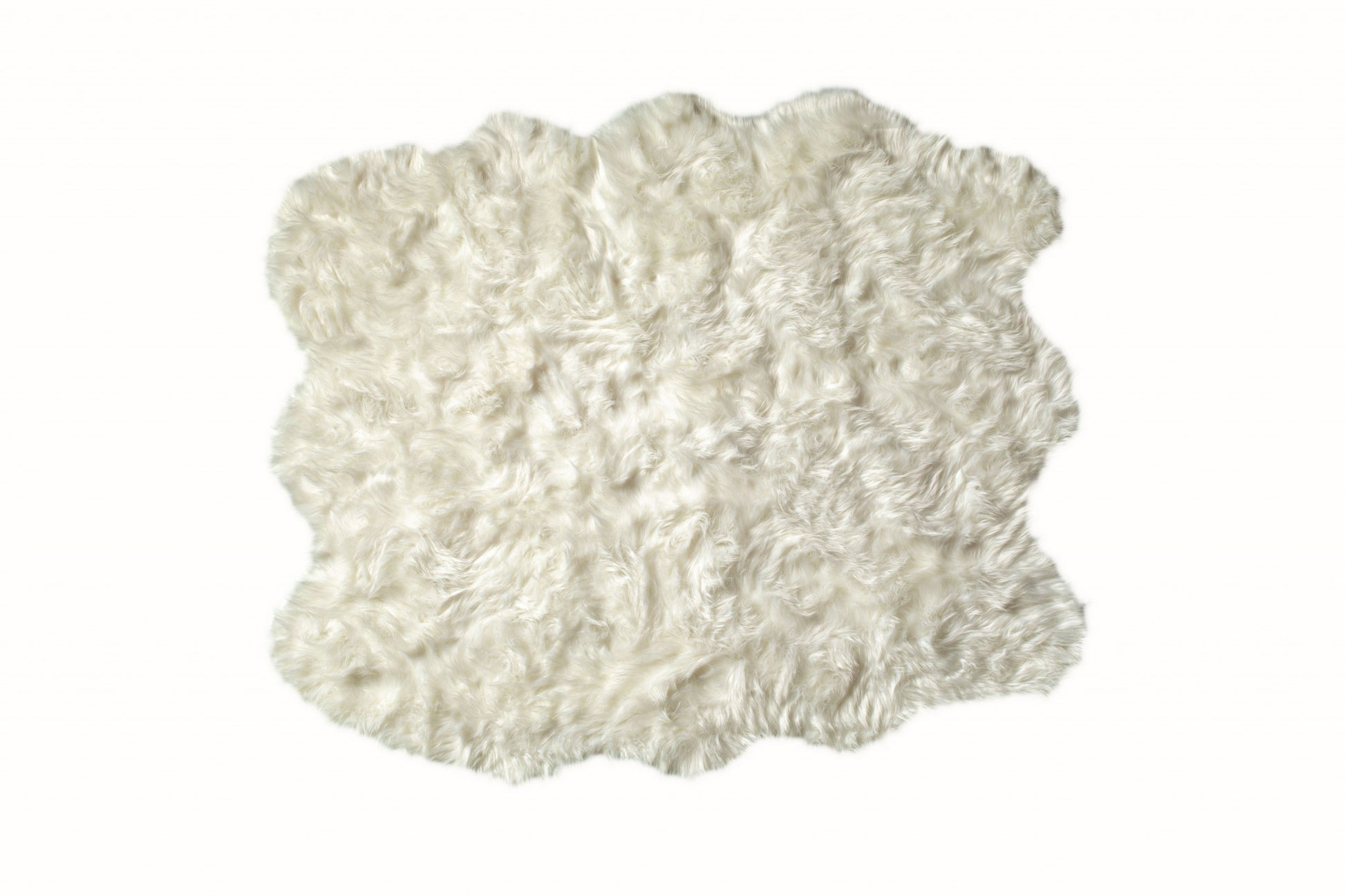 5' X 6' Off White Animal Print Shag Area Rug-Area Rugs-DECOROLALA