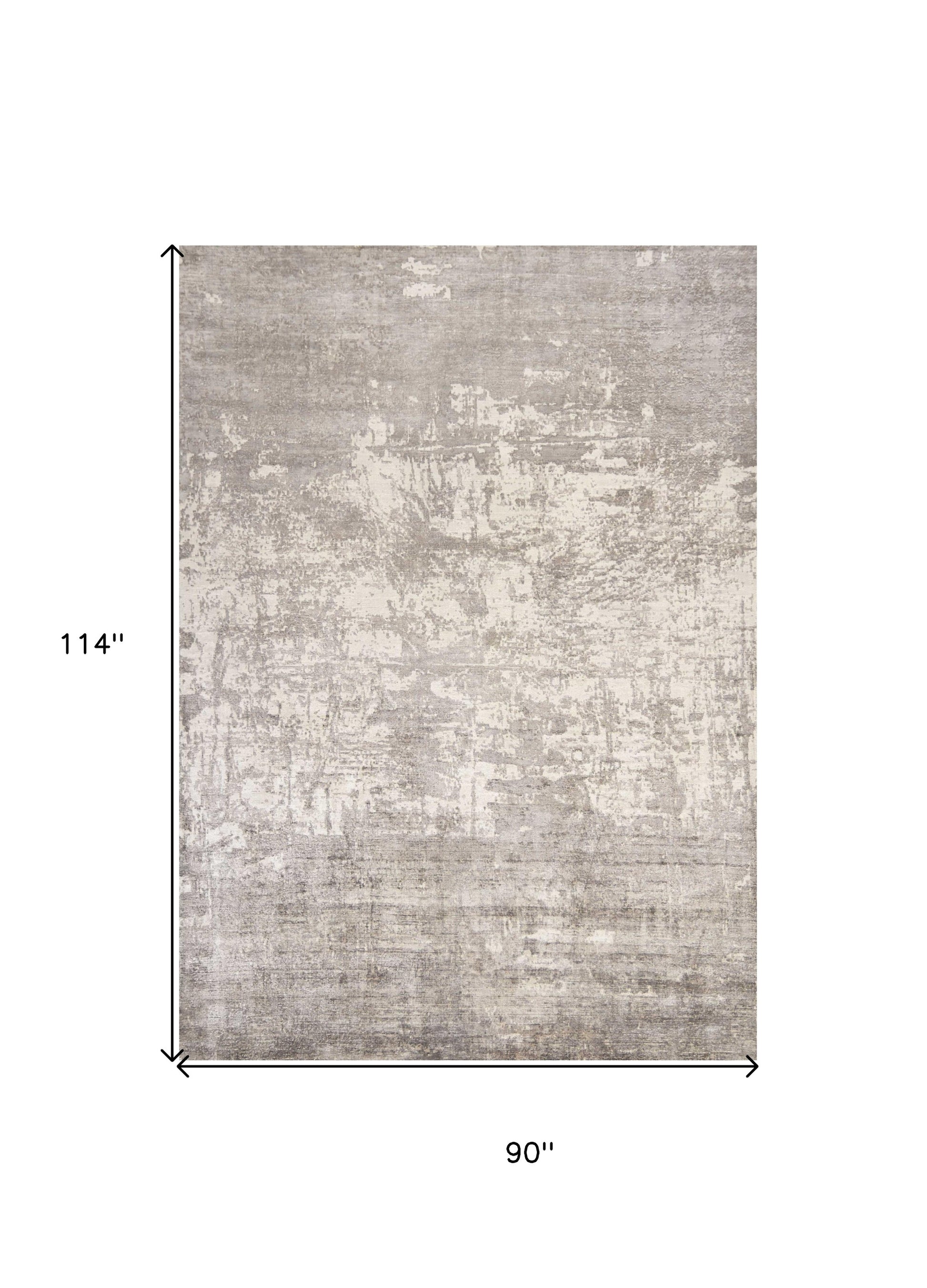 5' X 7' Beige And Ivory Abstract Hand Loomed Area Rug-Area Rugs-DECOROLALA