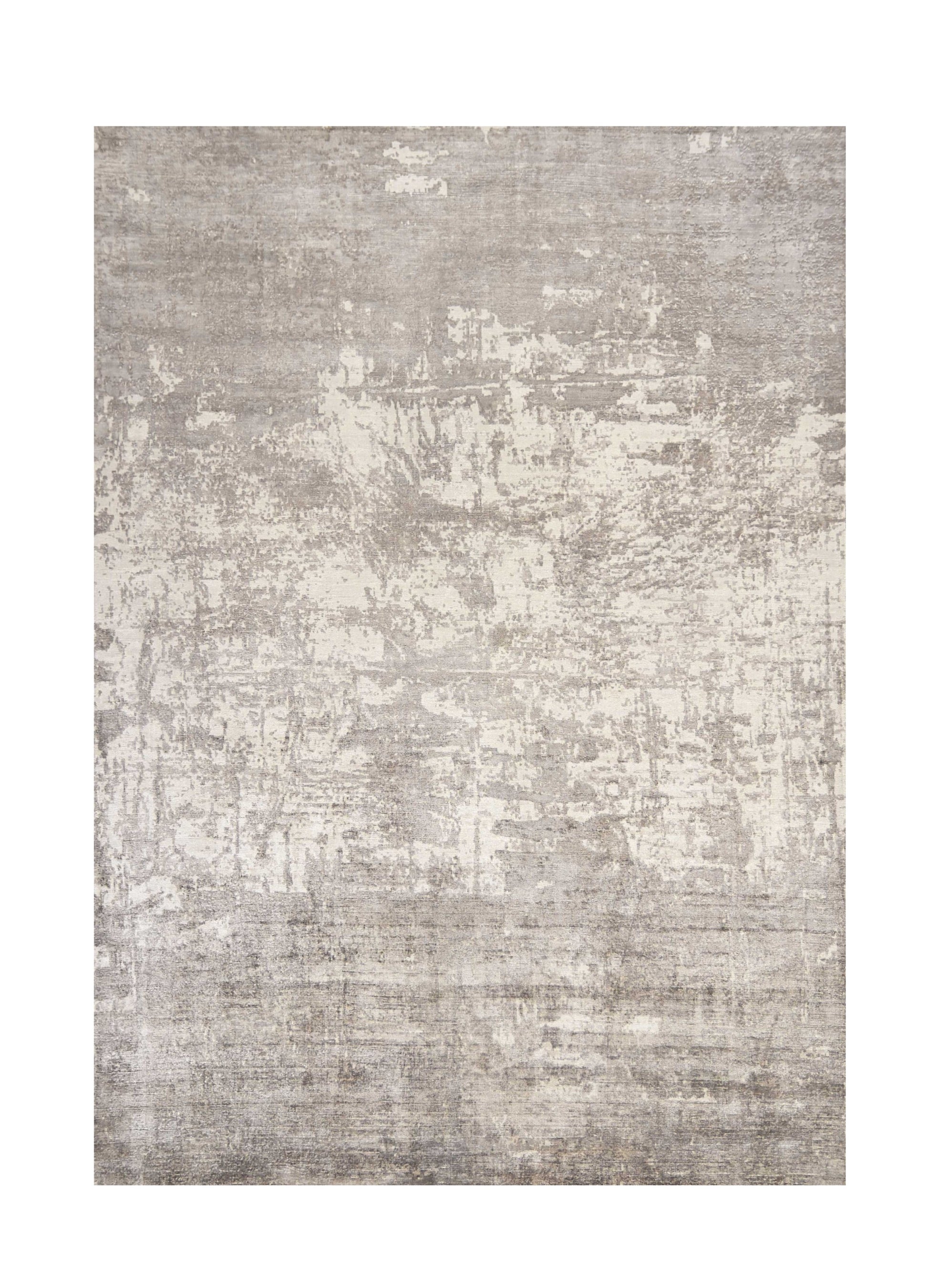 5' X 7' Beige And Ivory Abstract Hand Loomed Area Rug-Area Rugs-DECOROLALA