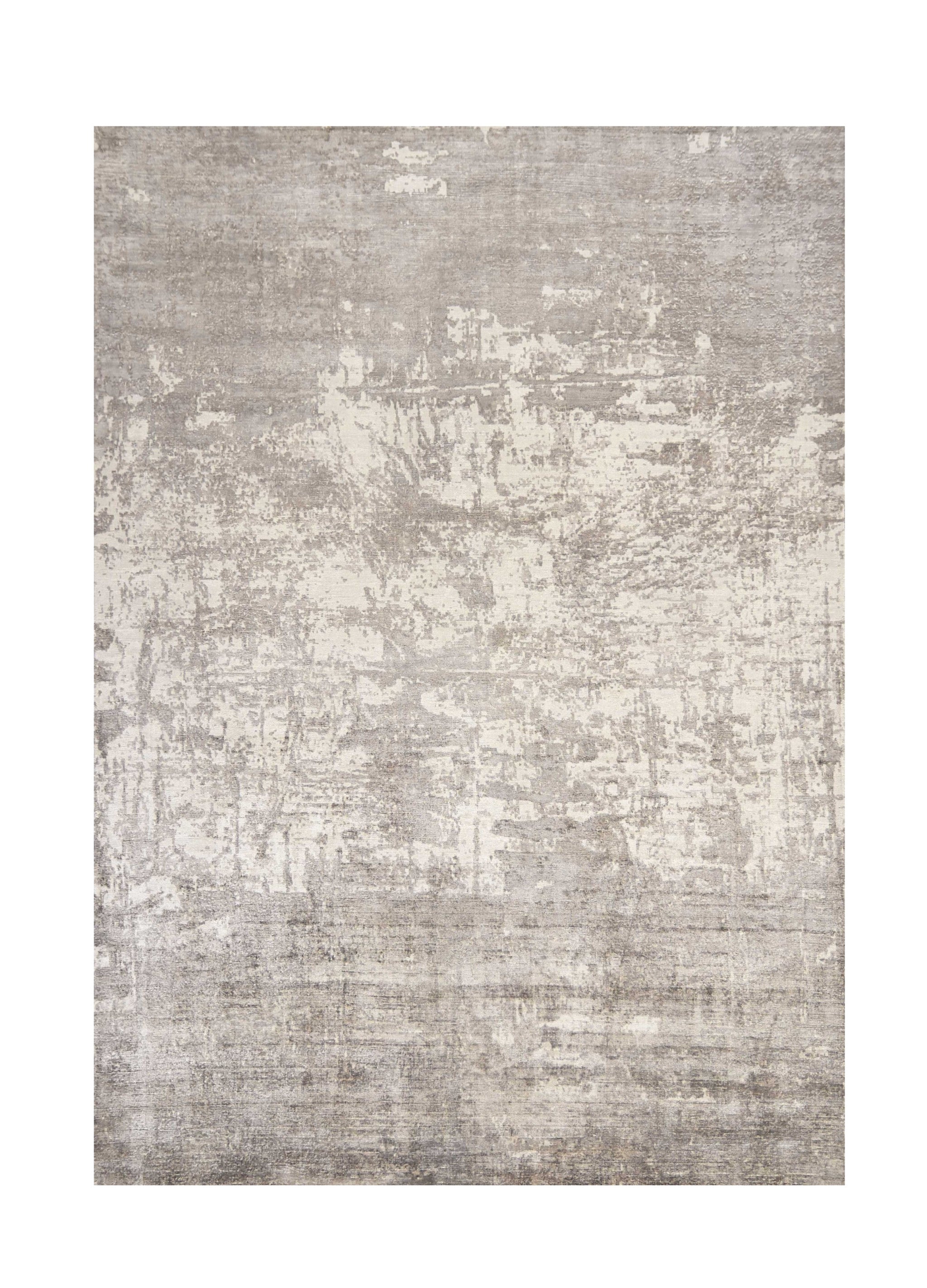 5' X 7' Beige And Ivory Abstract Hand Loomed Area Rug-Area Rugs-DECOROLALA