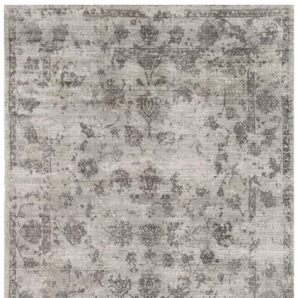 5' X 7' Beige Tan And Gold Abstract Hand Loomed Distressed Area Rug-Area Rugs-DECOROLALA