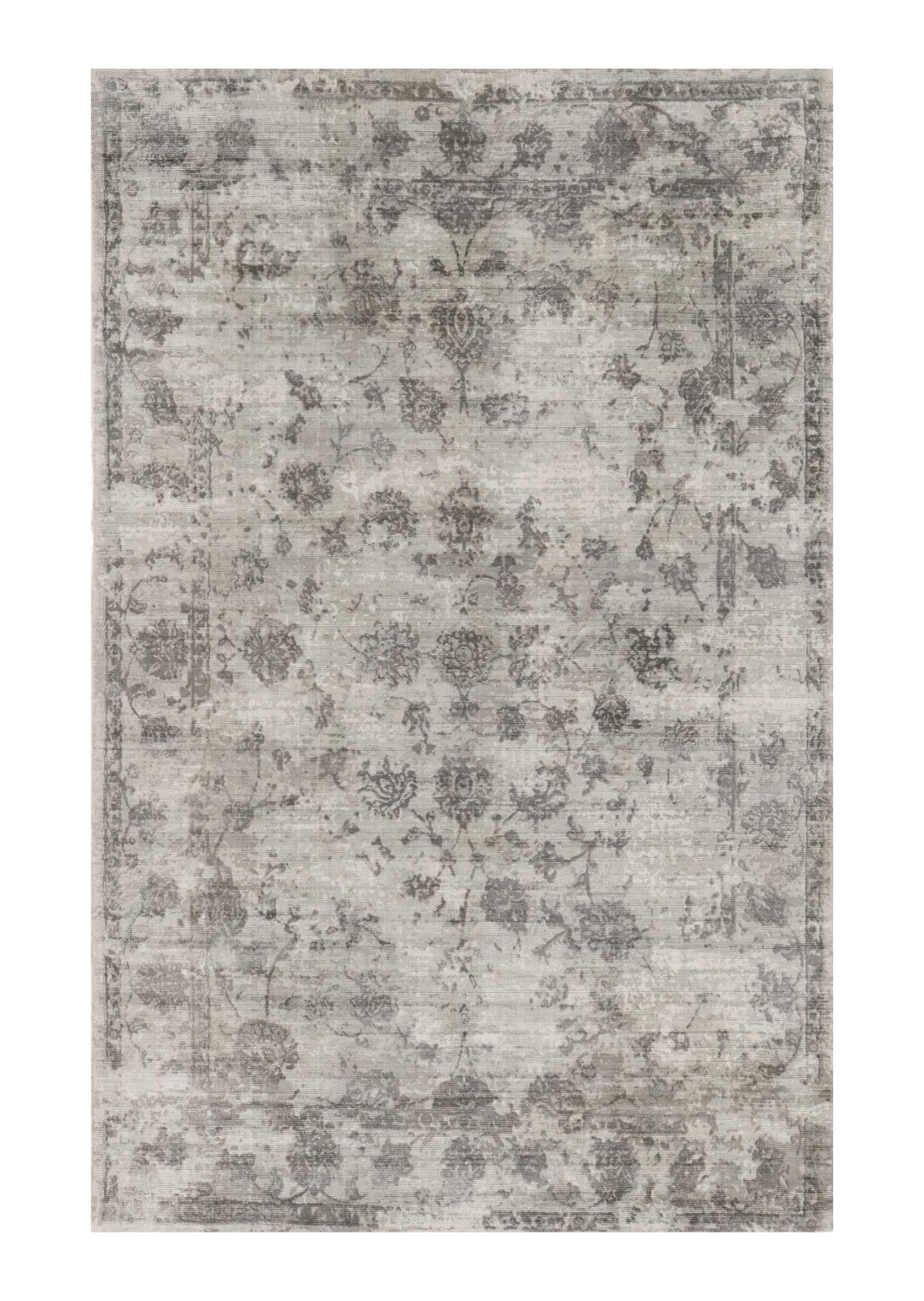5' X 7' Beige Tan And Gold Abstract Hand Loomed Distressed Area Rug-Area Rugs-DECOROLALA