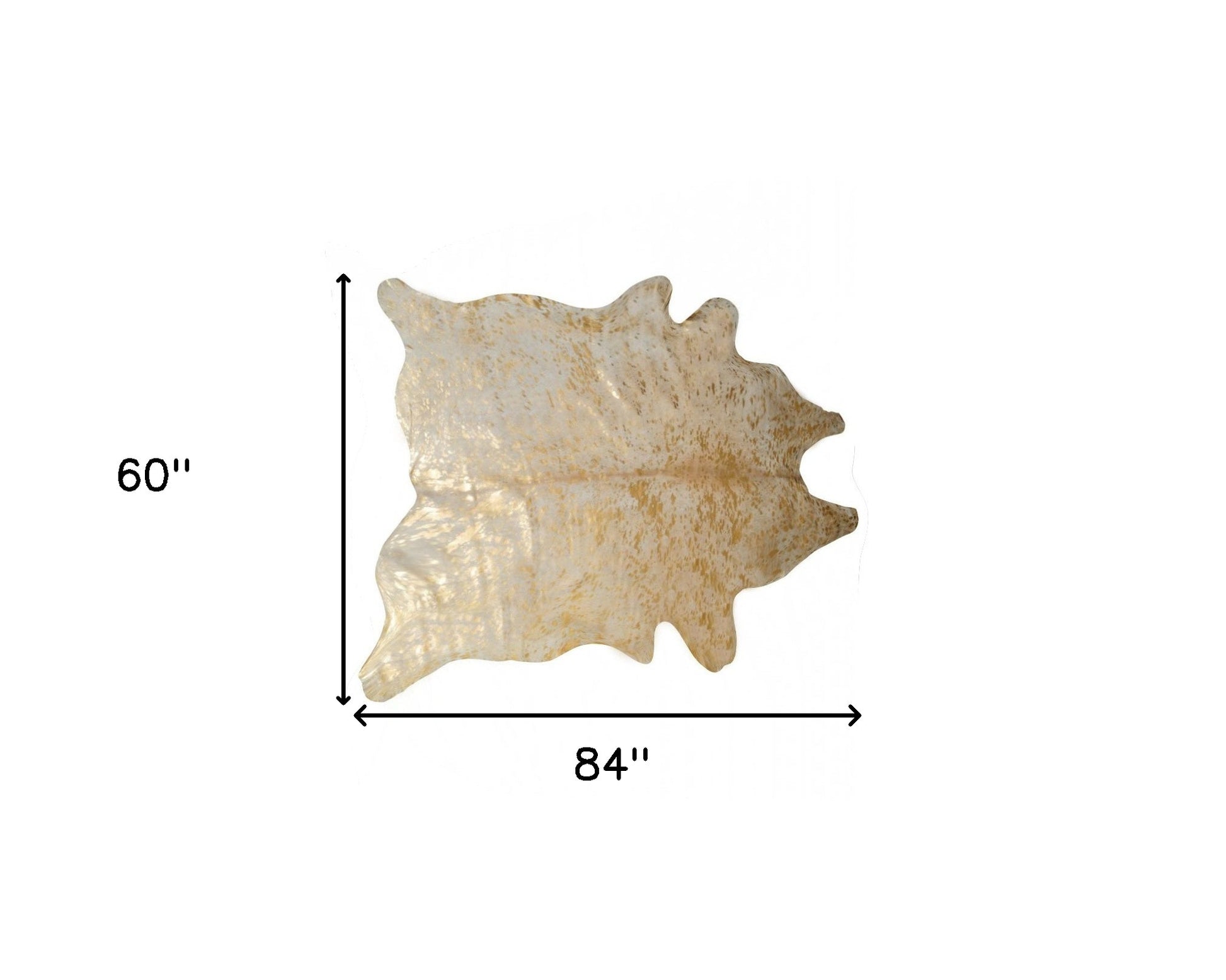 5' X 7' Black And Gold Cowhide Cowhide Print Area Rug-Area Rugs-DECOROLALA