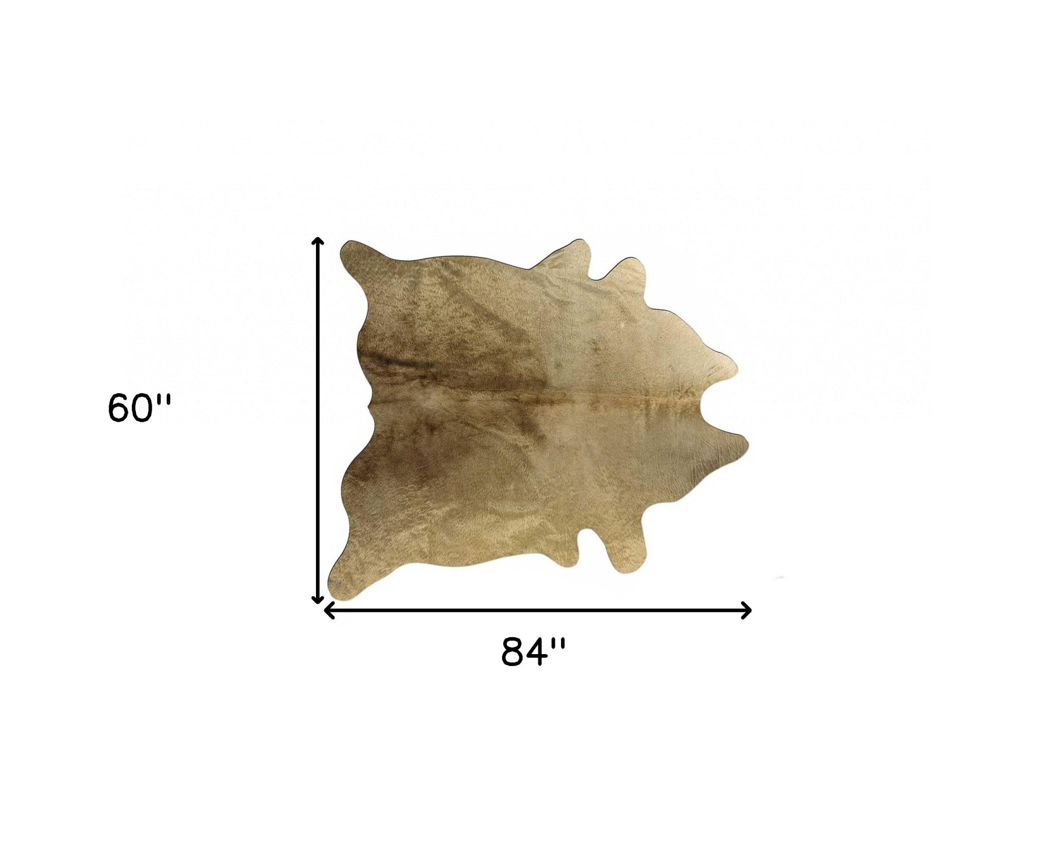 5' X 7' Black And Gold Cowhide Cowhide Print Area Rug-Area Rugs-DECOROLALA