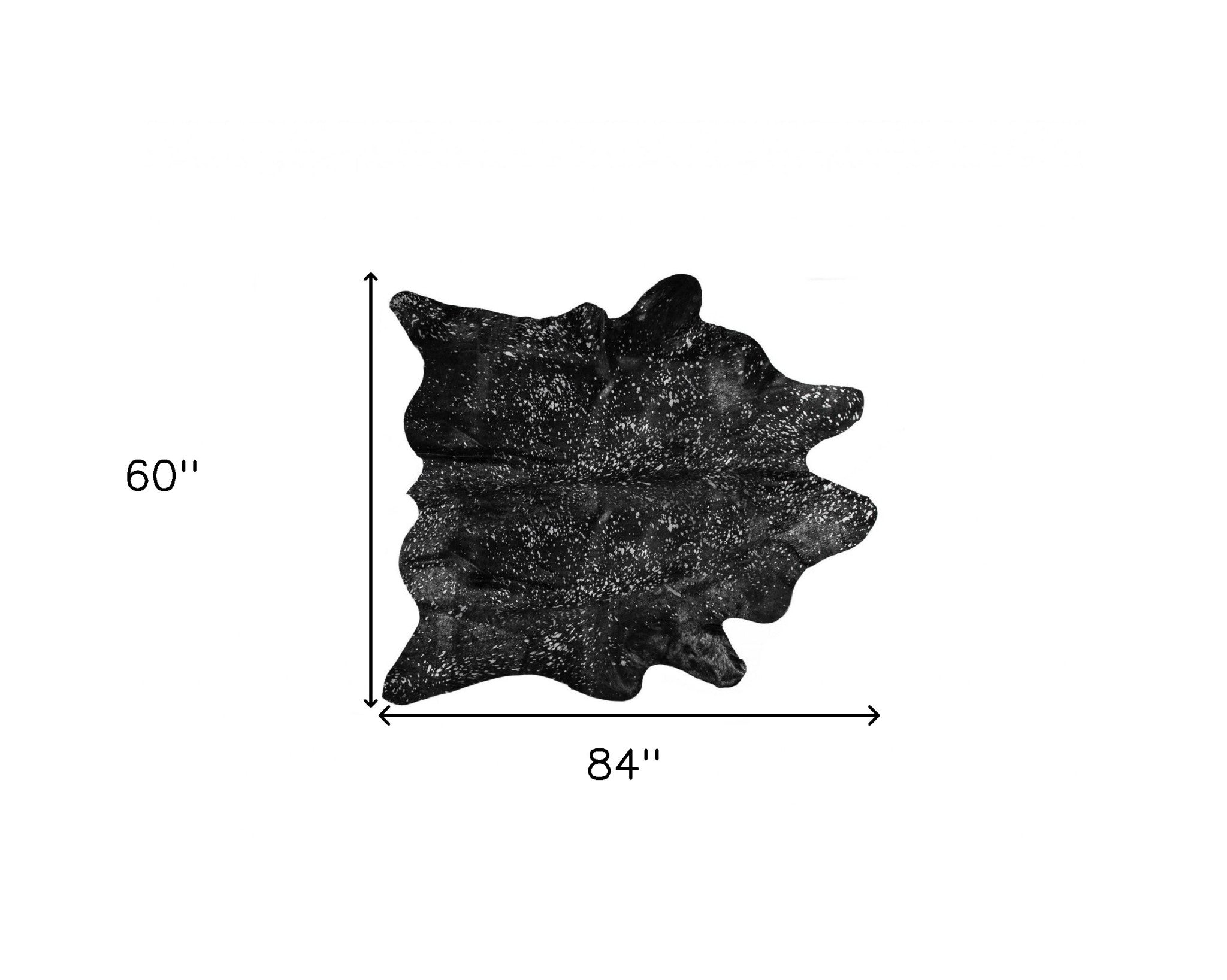 5' X 7' Black And Gold Cowhide Cowhide Print Area Rug-Area Rugs-DECOROLALA