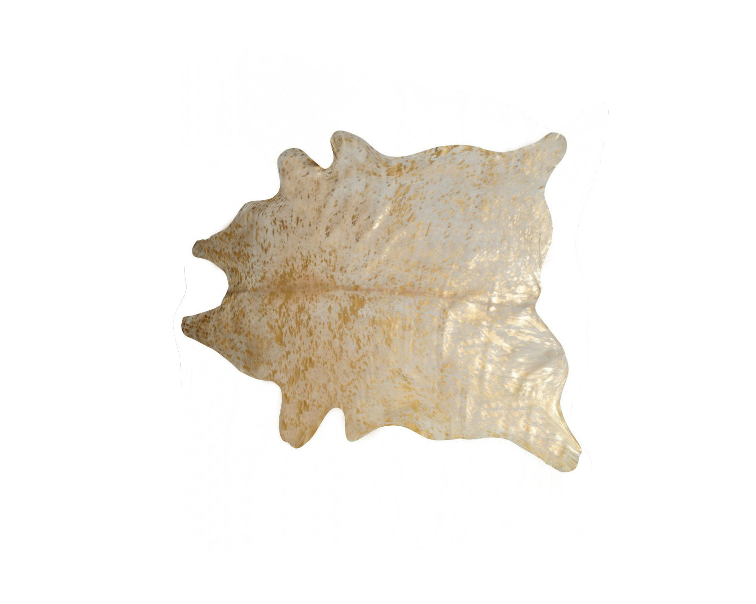 5' X 7' Black And Gold Cowhide Cowhide Print Area Rug-Area Rugs-DECOROLALA