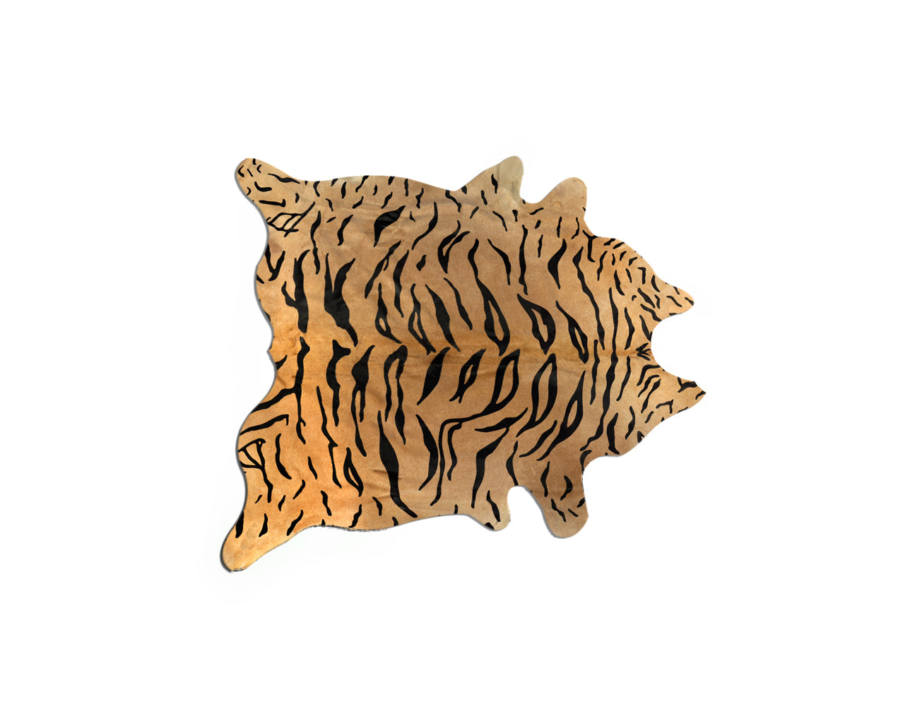 5' X 7' Black And Orange Cowhide Area Rug-Area Rugs-DECOROLALA