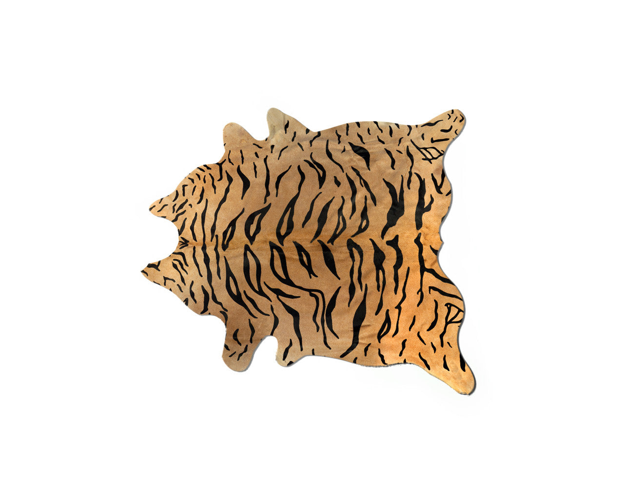 5' X 7' Black And Orange Cowhide Area Rug-Area Rugs-DECOROLALA