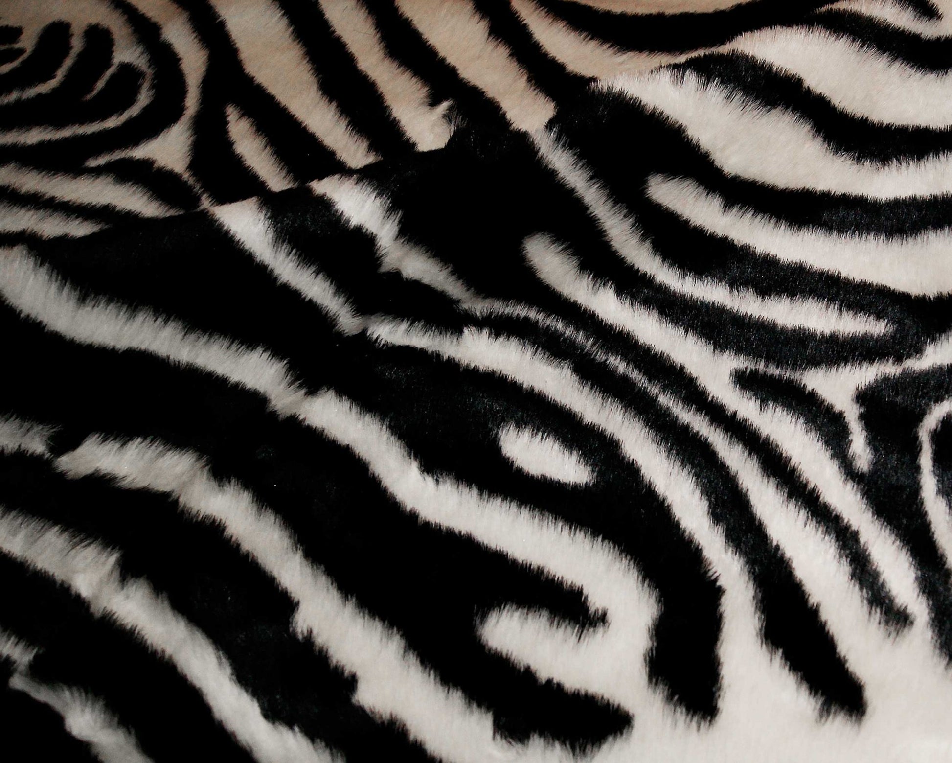 5' X 7' Black And White Faux Cowhide Zebra Print Area Rug-Area Rugs-DECOROLALA