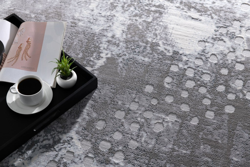 5' X 7' Blue Abstract Power Loom Area Rug-Area Rugs-DECOROLALA