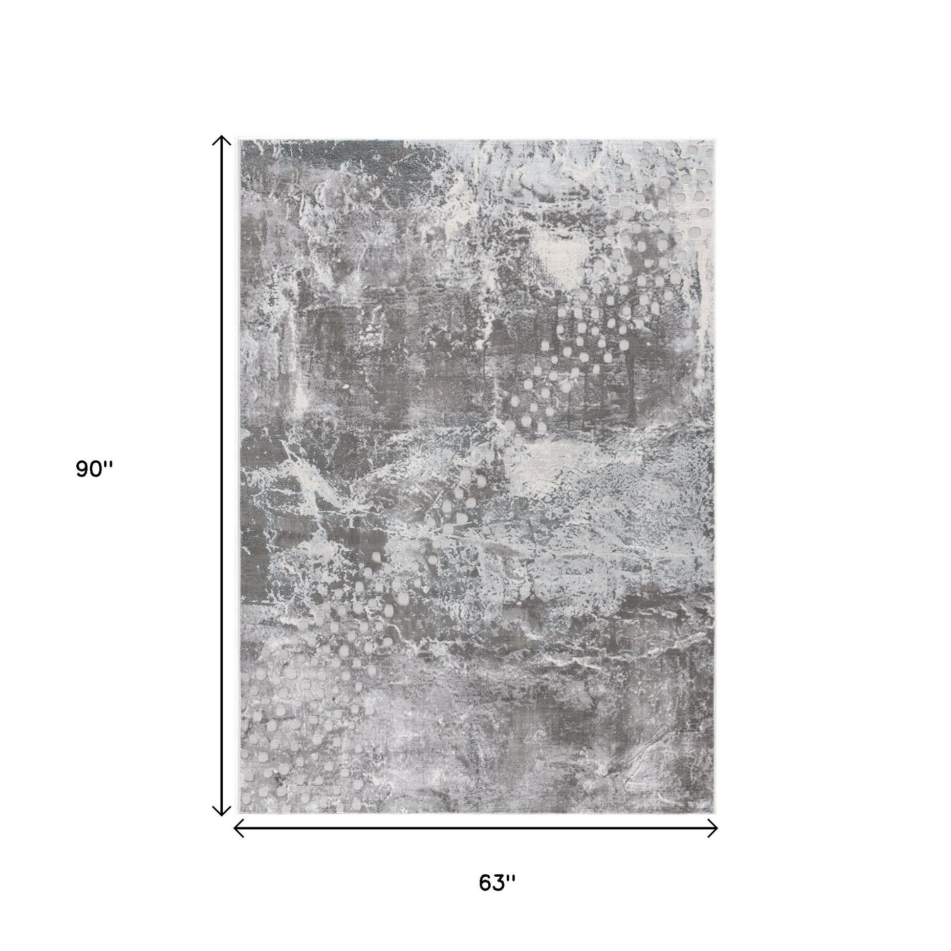 5' X 7' Blue Abstract Power Loom Area Rug-Area Rugs-DECOROLALA