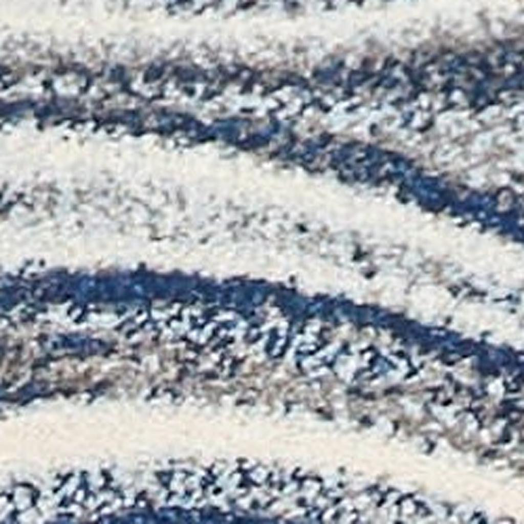 5' X 7' Blue And Beige Abstract Area Rug-Area Rugs-DECOROLALA