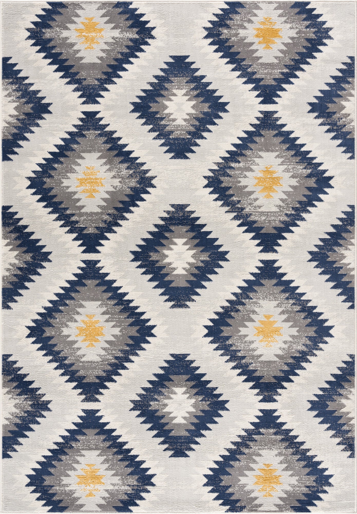 5' X 7' Blue Ikat Kilim Area Rug-Area Rugs-DECOROLALA