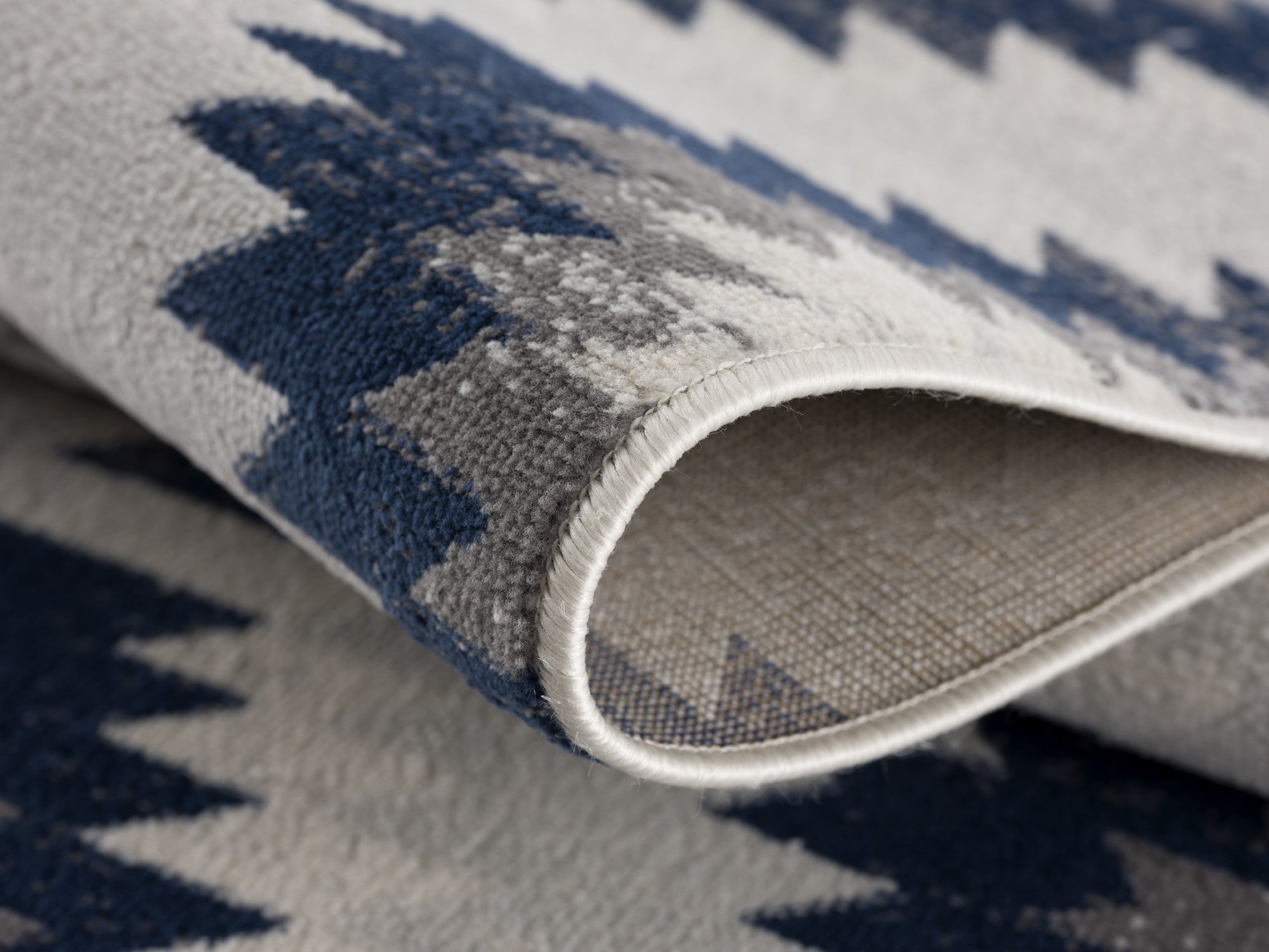 5' X 7' Blue Ikat Kilim Area Rug-Area Rugs-DECOROLALA