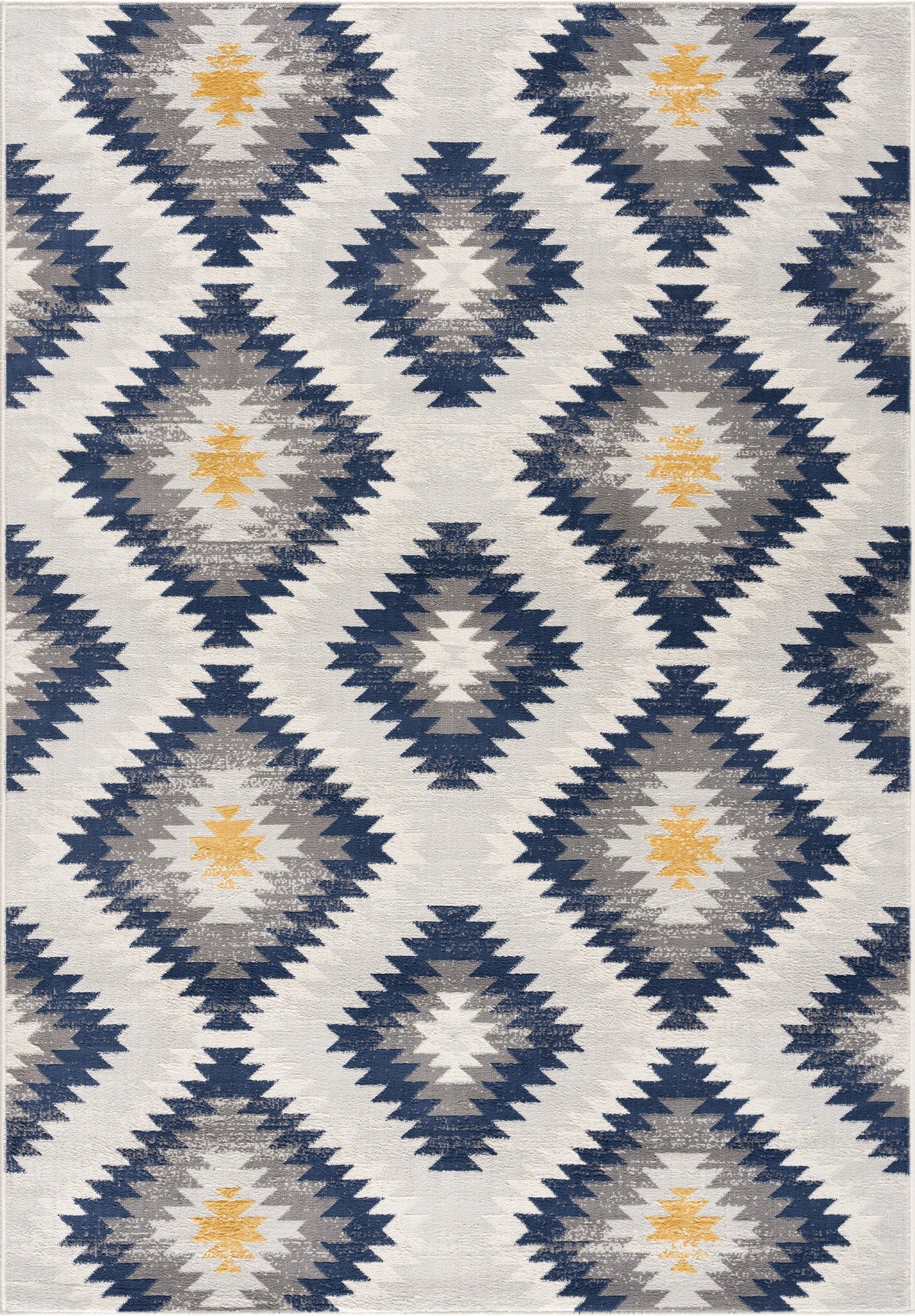 5' X 7' Blue Ikat Kilim Area Rug-Area Rugs-DECOROLALA