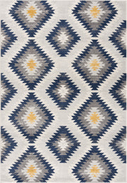 5' X 7' Blue Ikat Kilim Area Rug-Area Rugs-DECOROLALA