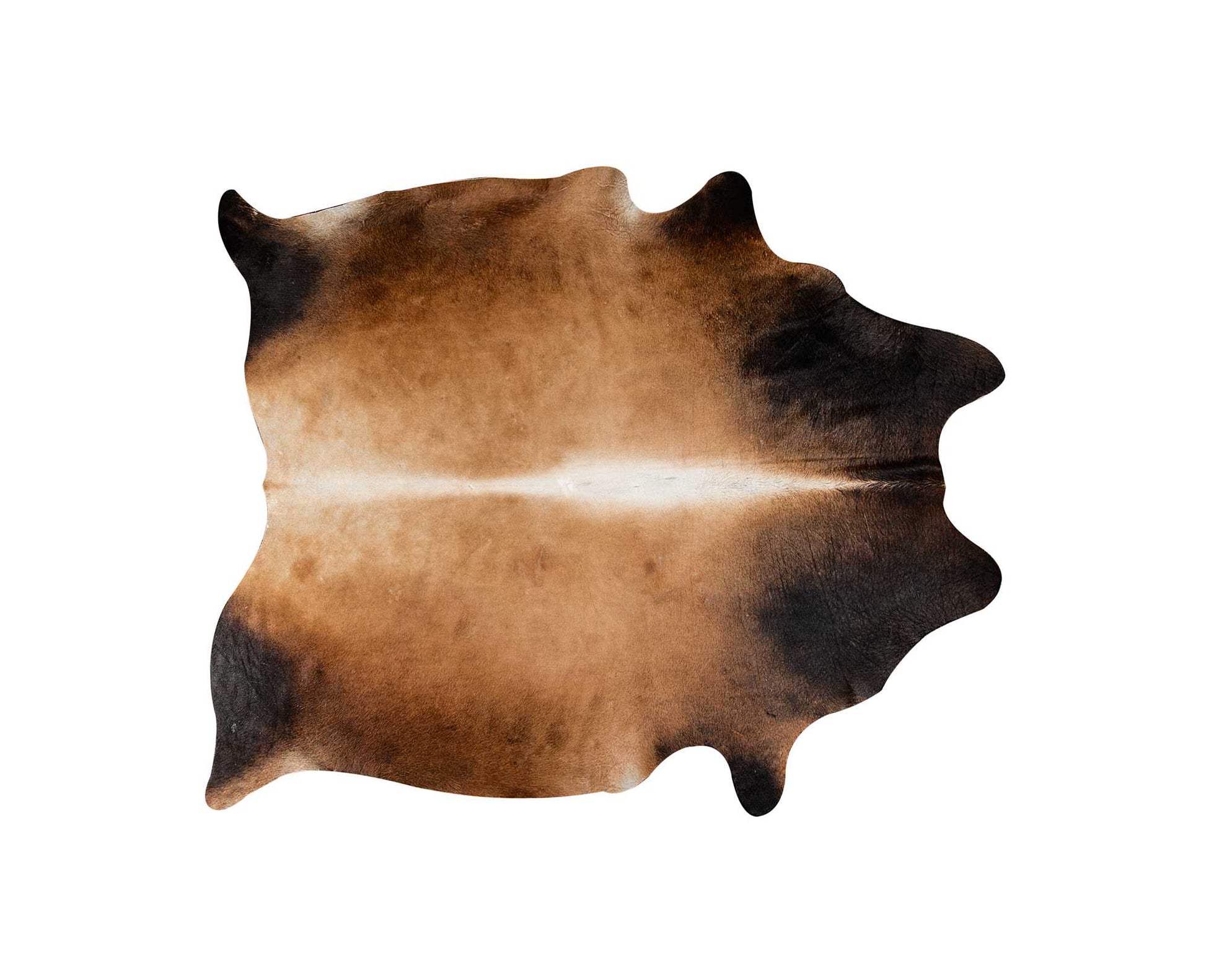 5' X 7' Brown And Black Cowhide Cowhide Print Area Rug-Area Rugs-DECOROLALA