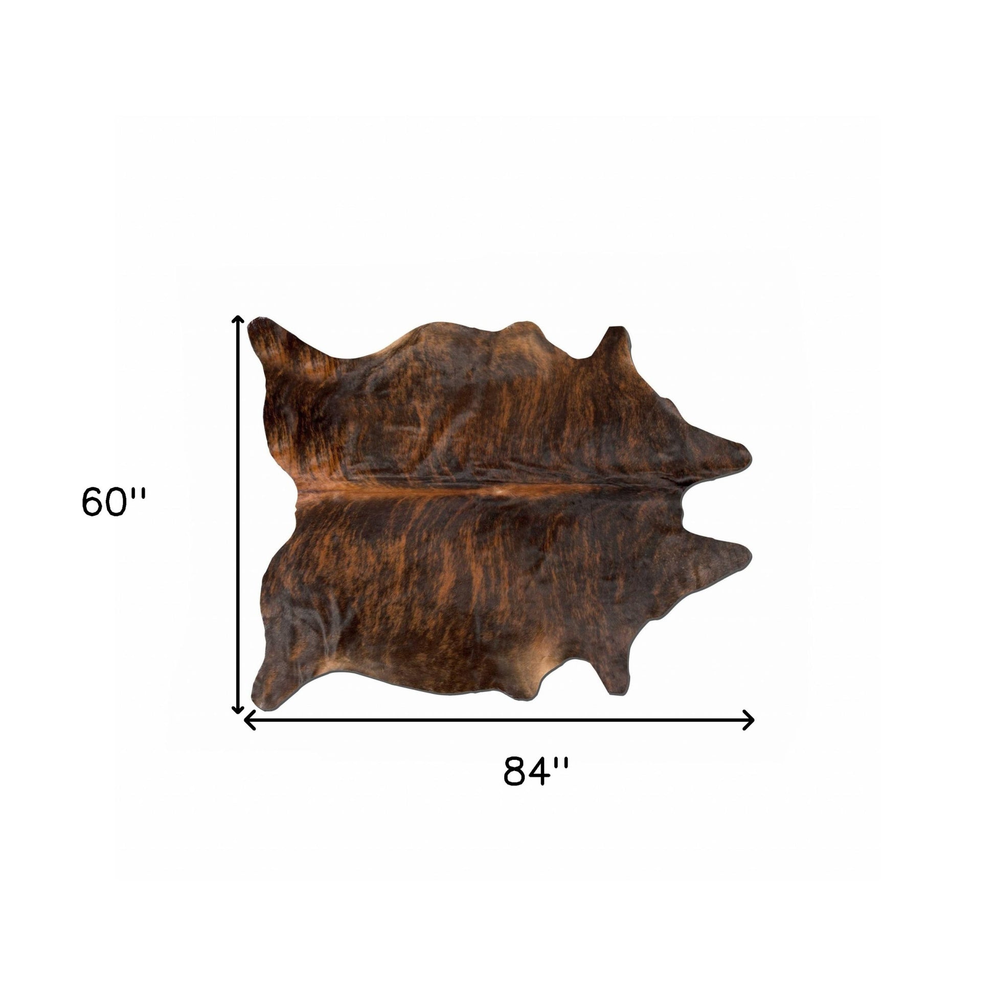 5' X 7' Brown And Black Cowhide Cowhide Print Area Rug-Area Rugs-DECOROLALA