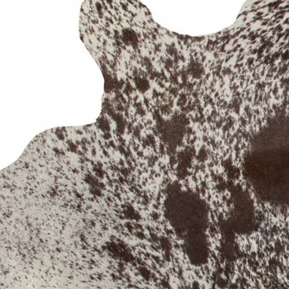 5' X 7' Brown And White Cowhide Area Rug-Area Rugs-DECOROLALA
