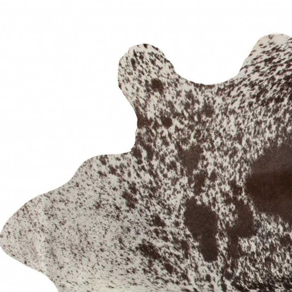 5' X 7' Brown And White Cowhide Area Rug-Area Rugs-DECOROLALA