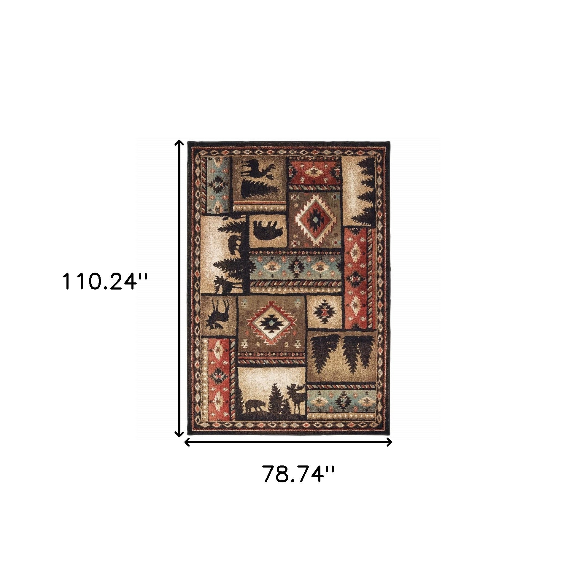 5' X 7' Brown and Black Area Rug-Area Rugs-DECOROLALA