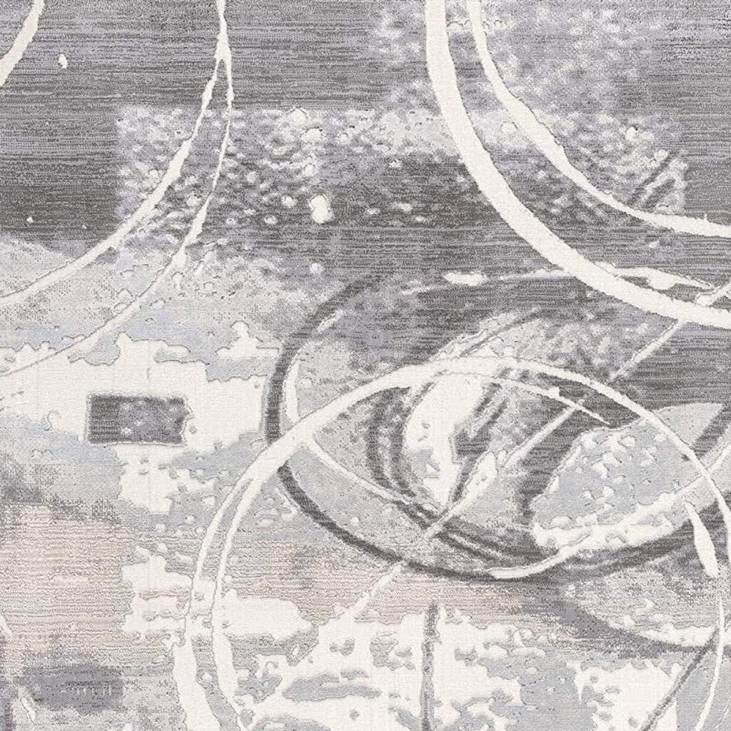 5' X 7' Gray Abstract Power Loom Area Rug-Area Rugs-DECOROLALA