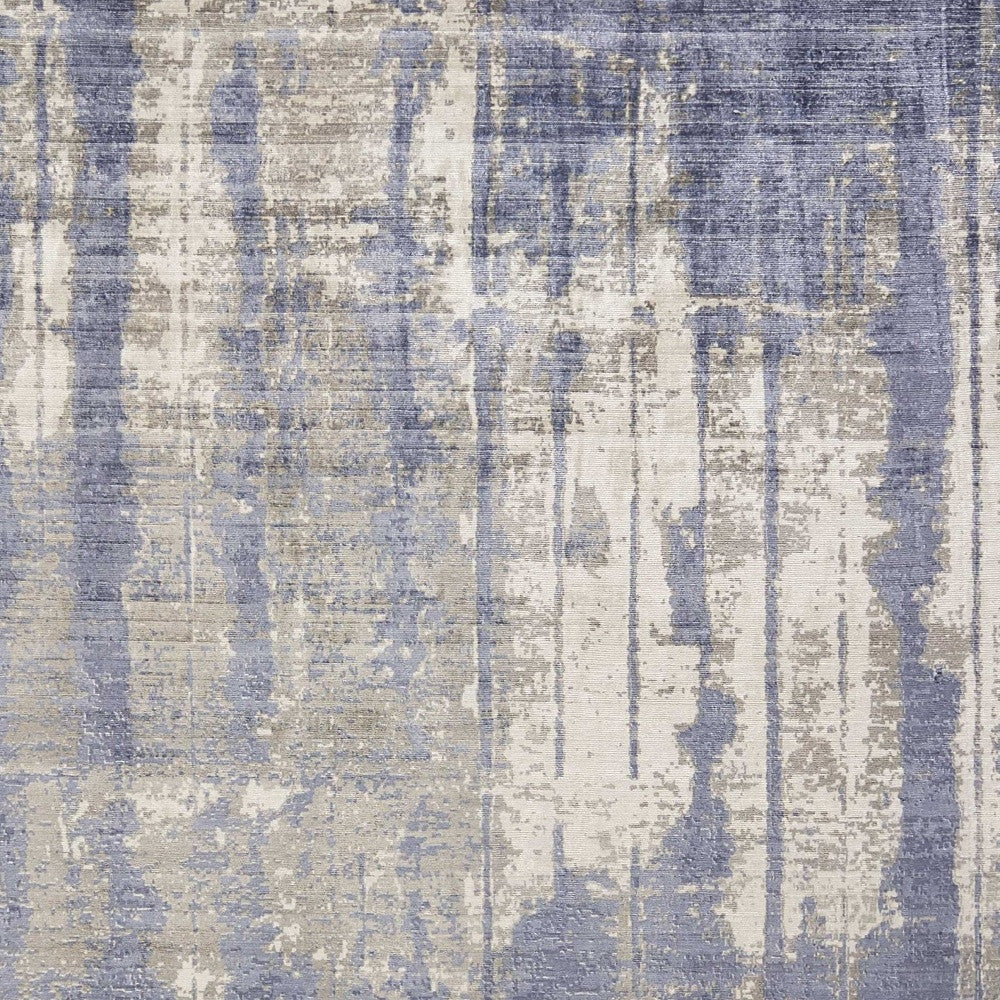5' X 7' Gray And Ivory Abstract Hand Loomed Area Rug-Area Rugs-DECOROLALA