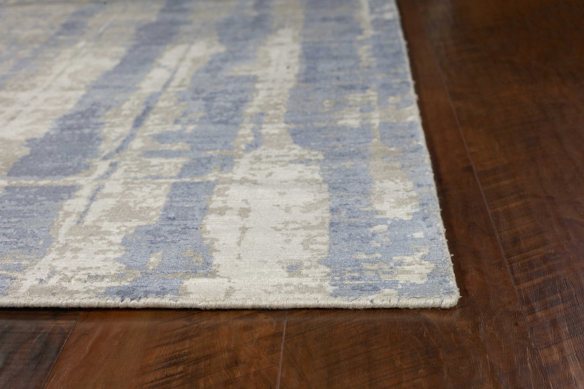 5' X 7' Gray And Ivory Abstract Hand Loomed Area Rug-Area Rugs-DECOROLALA